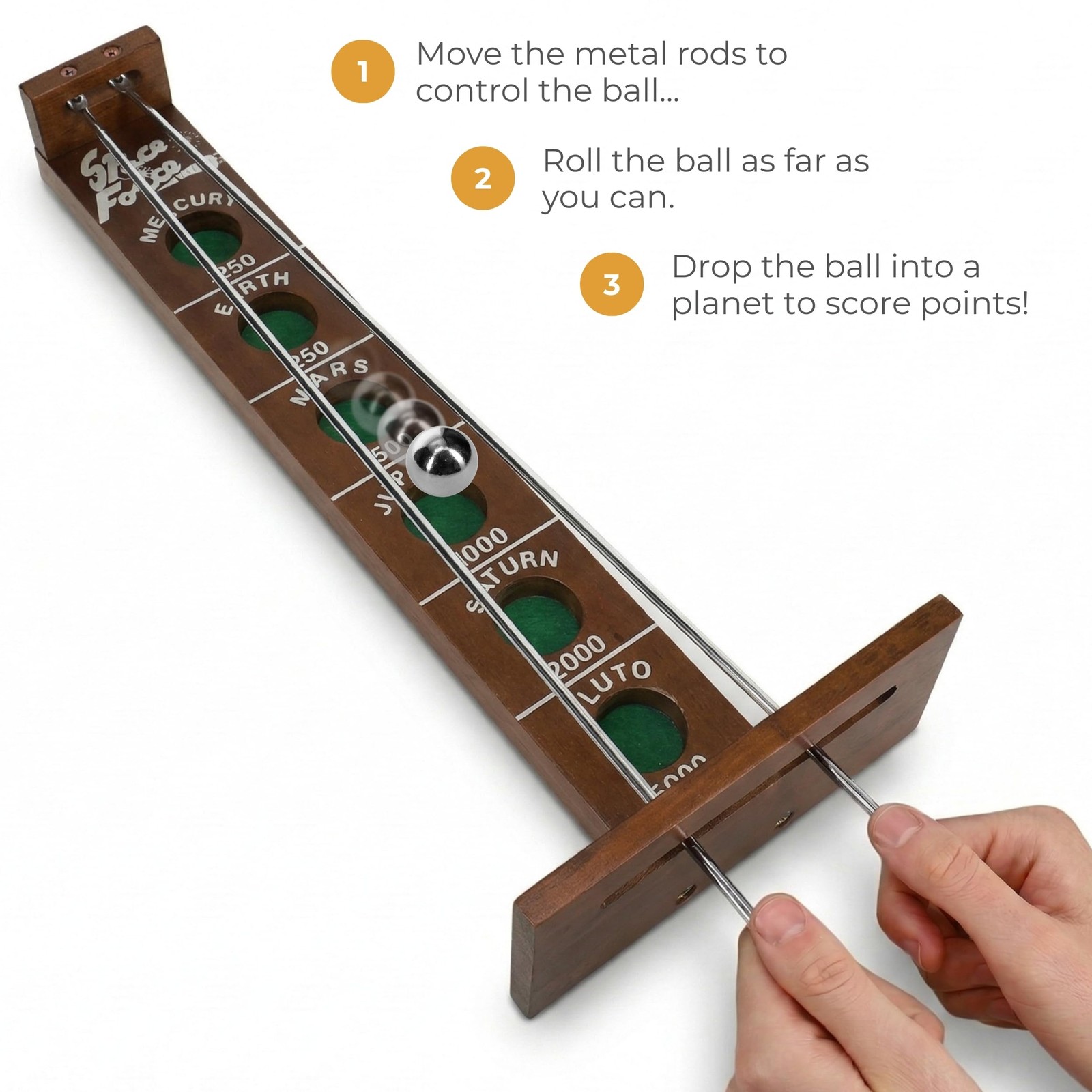 Classic 1940s Shoot The Moon Game – Solid Walnut, 18 Inches Tall