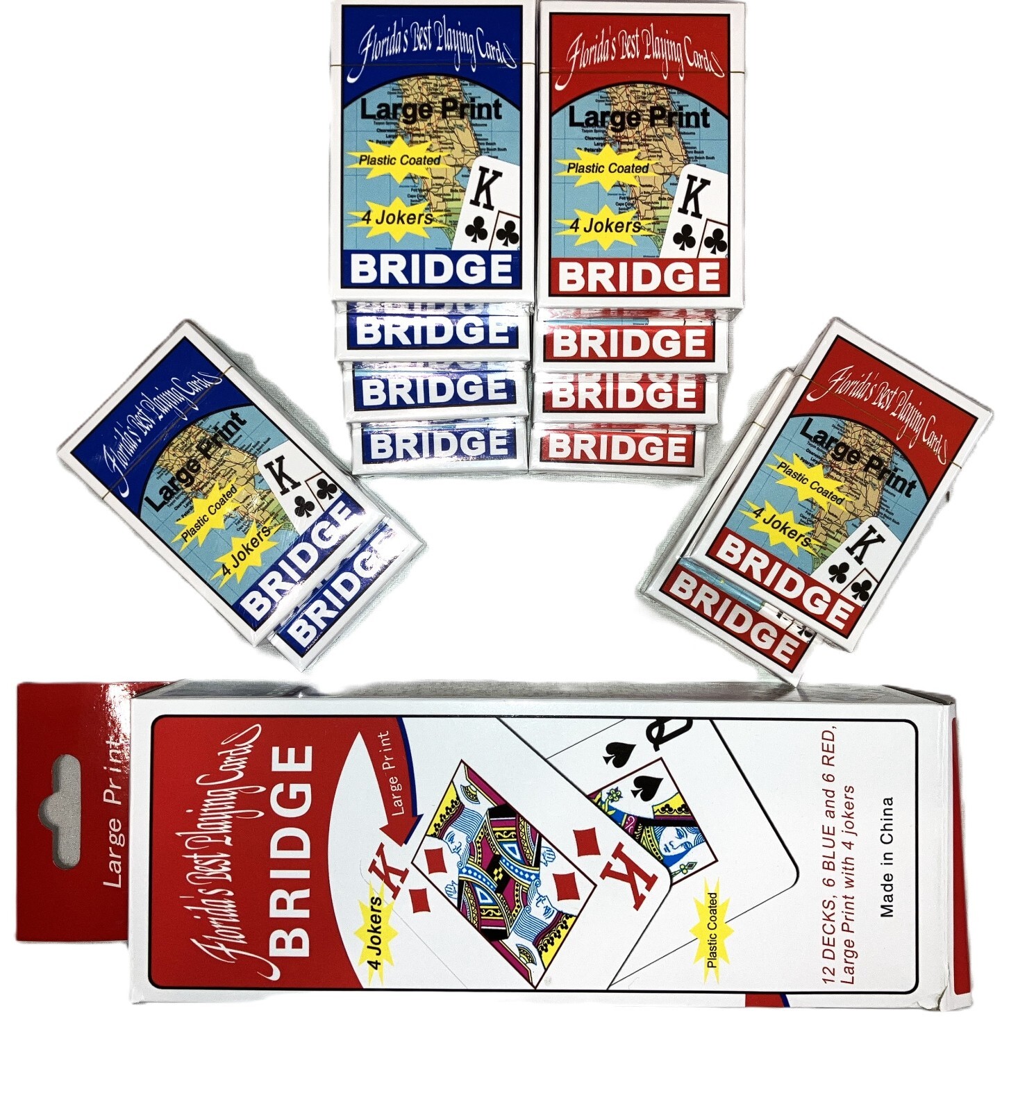 12 Decks Playing Cards with 4 Jokers in ea Deck Bridge Size Pegs & Jokers, Games