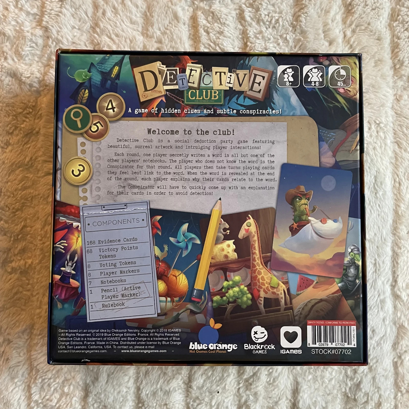 Detective Club Board Game by Blue Orange 2019 – 4 to 8 Players – Easy To Learn