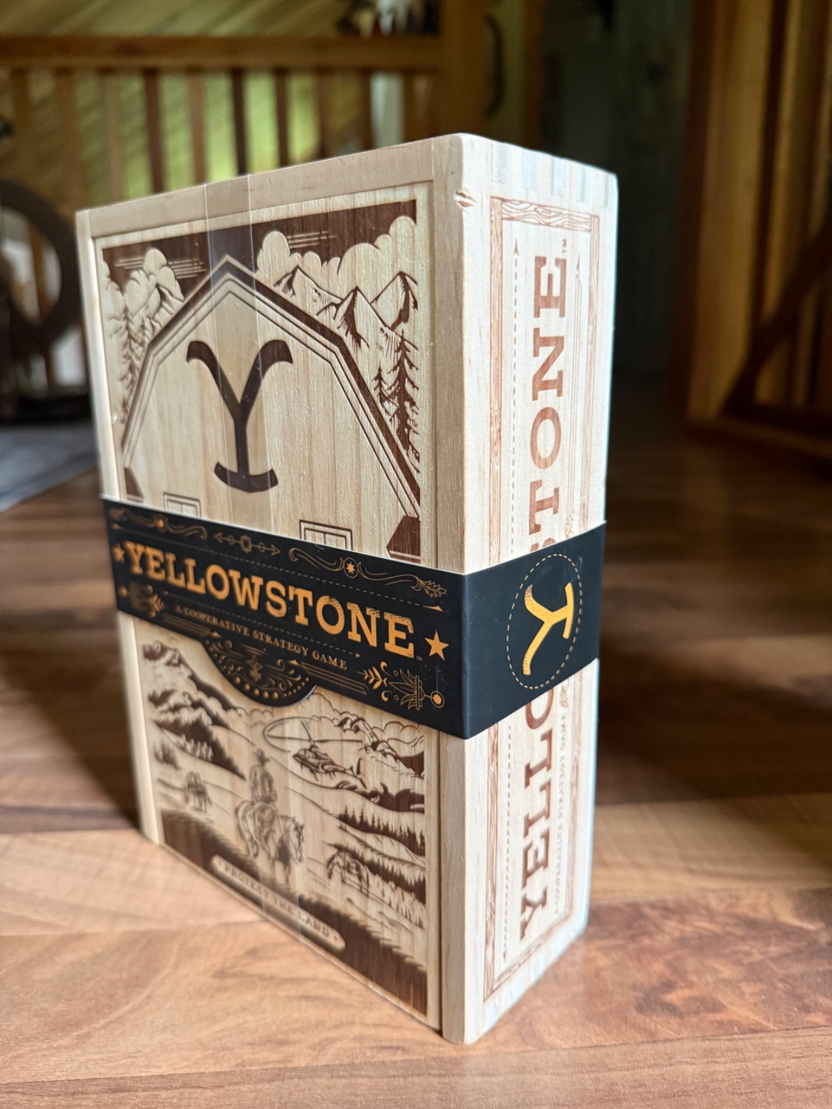Buffalo Games -YELLOWSTONE Strategy Co-op Board Game Wooden Collectors Box NEW