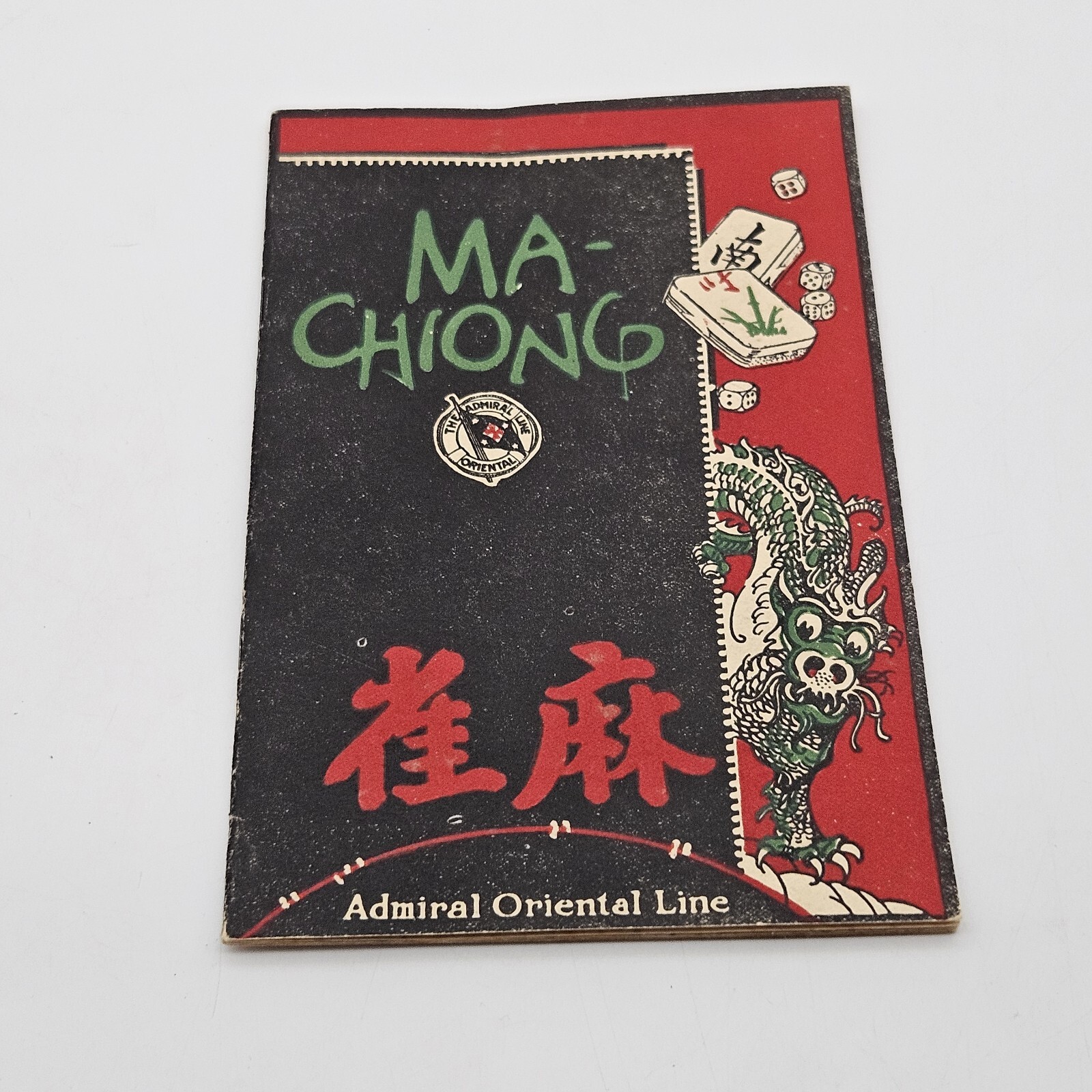 1923 Admiral Oriental Line Ma – Chiong /Mah Jong Rule Book Boston Seatle Orient