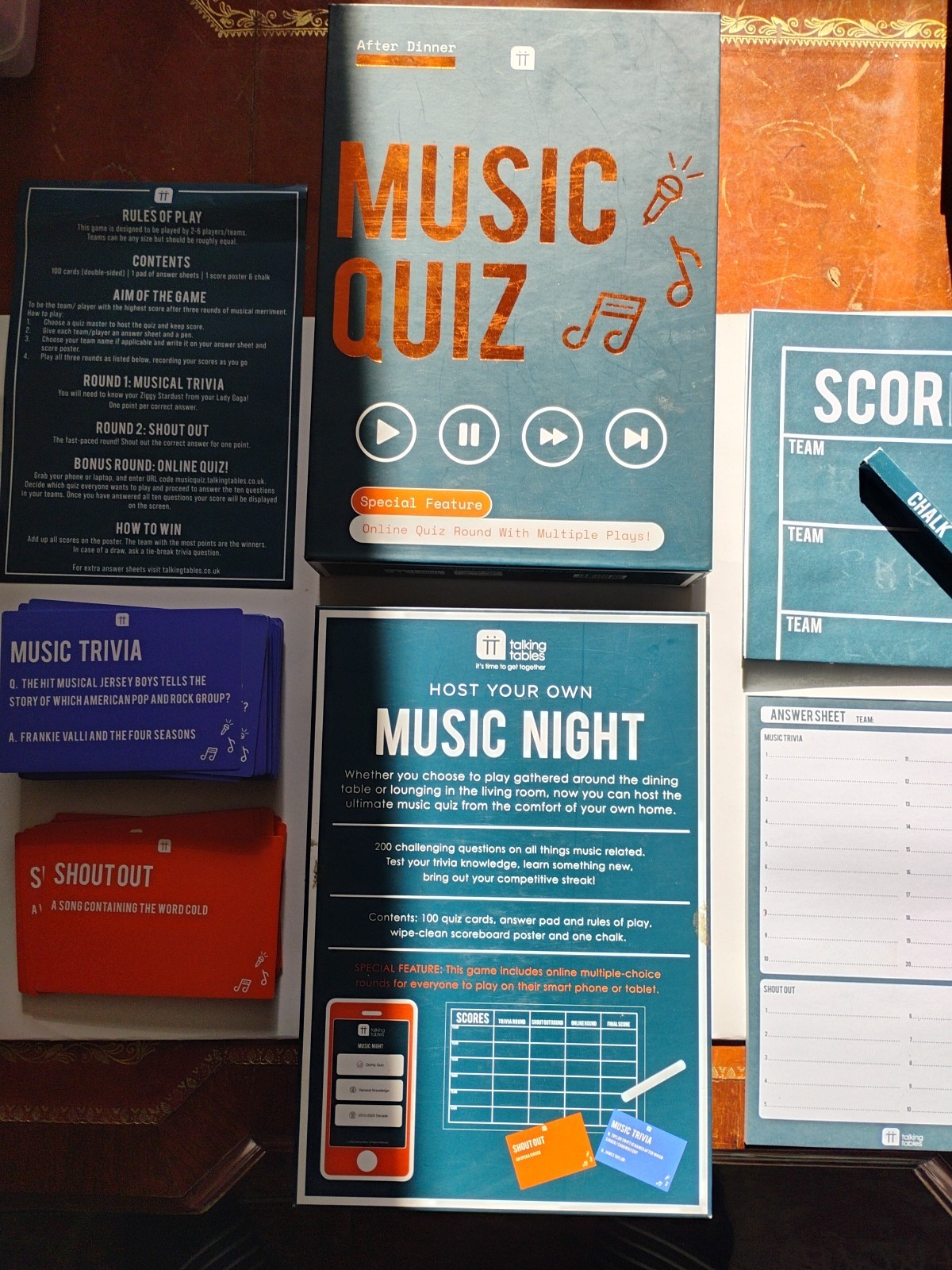 After Dinner Music Quiz Game: Two Players+, 14 and Up! With Trivia Cards