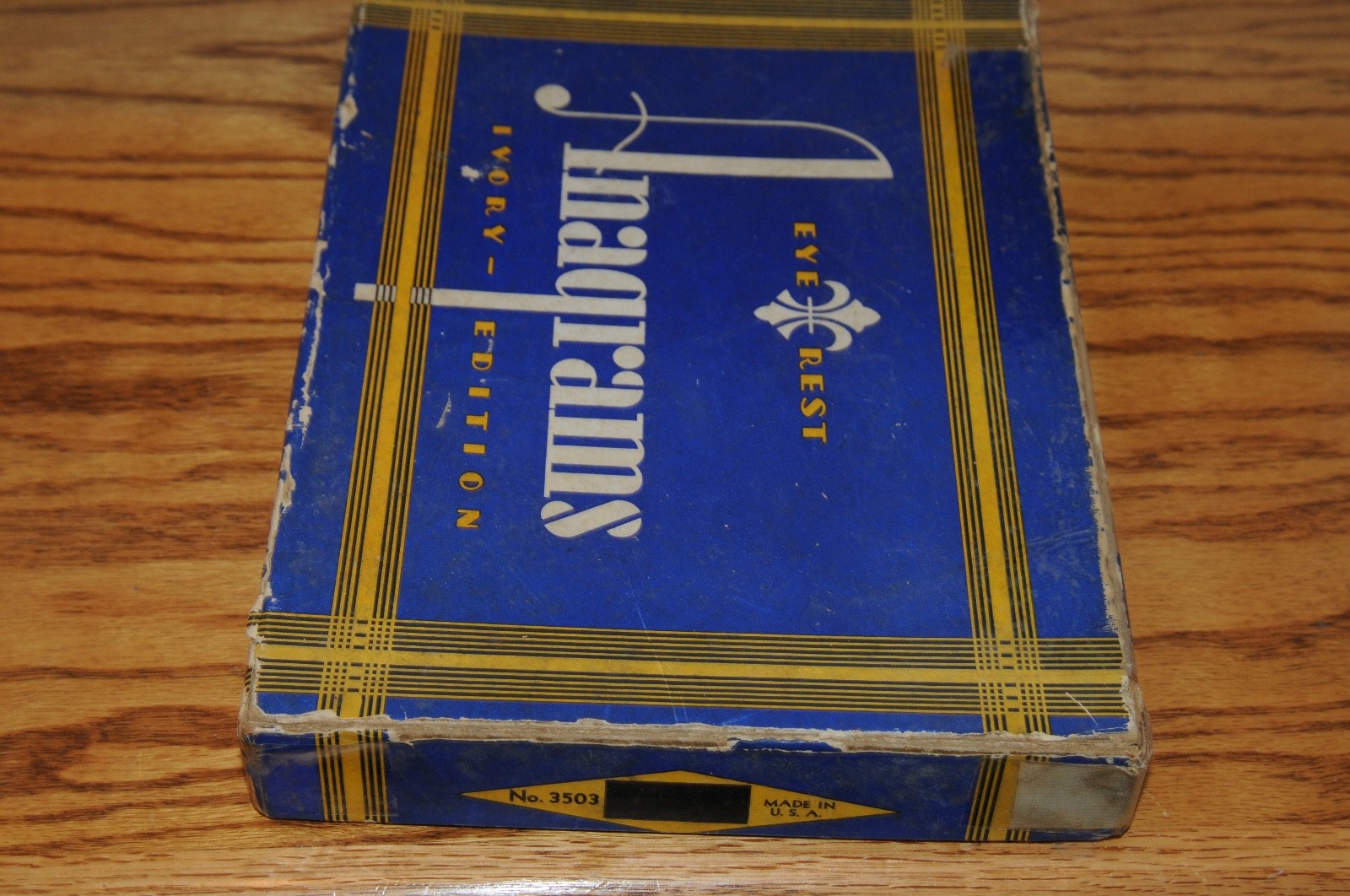 Vintage Anagrams Eye-Rest Ebony Edition Box And Tiles Games Traditional Game Old