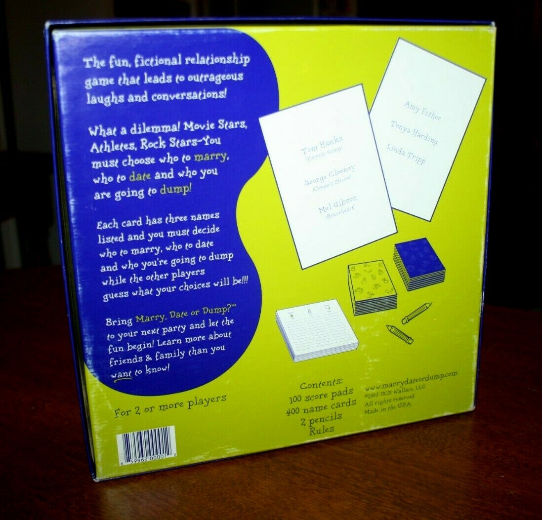 Marry, Date or Dump? Game – Toughest Decision You’ll Never Have to Make! – 2008