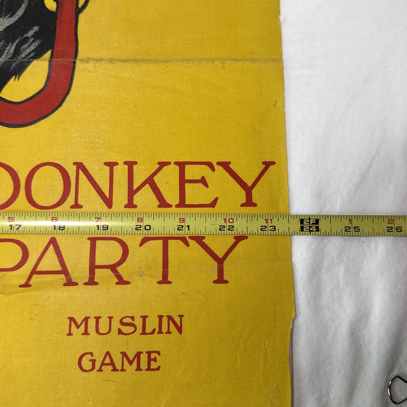Antique Pin The Tail On The Donkey Party Muslin Game Saalfield Publishing Co.