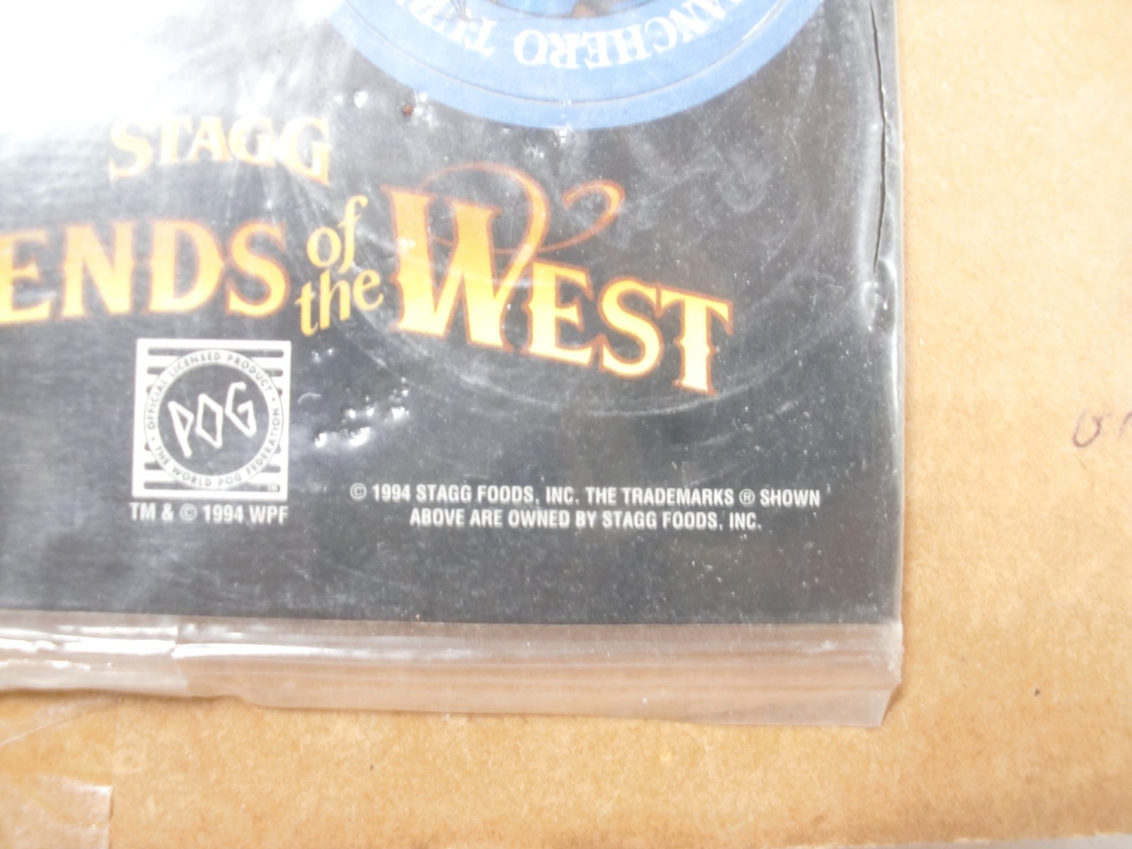 POGS/MILKCAPS STAGG CHILI “LEGENDS OF THE WEST” BY POG. 8 UP CARDED IN WRAP