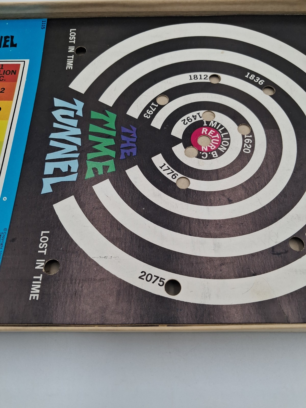 Time Tunnel Spin-To-Win Board Game, C 1967 Pressman Toy Co, MISSING PEICES