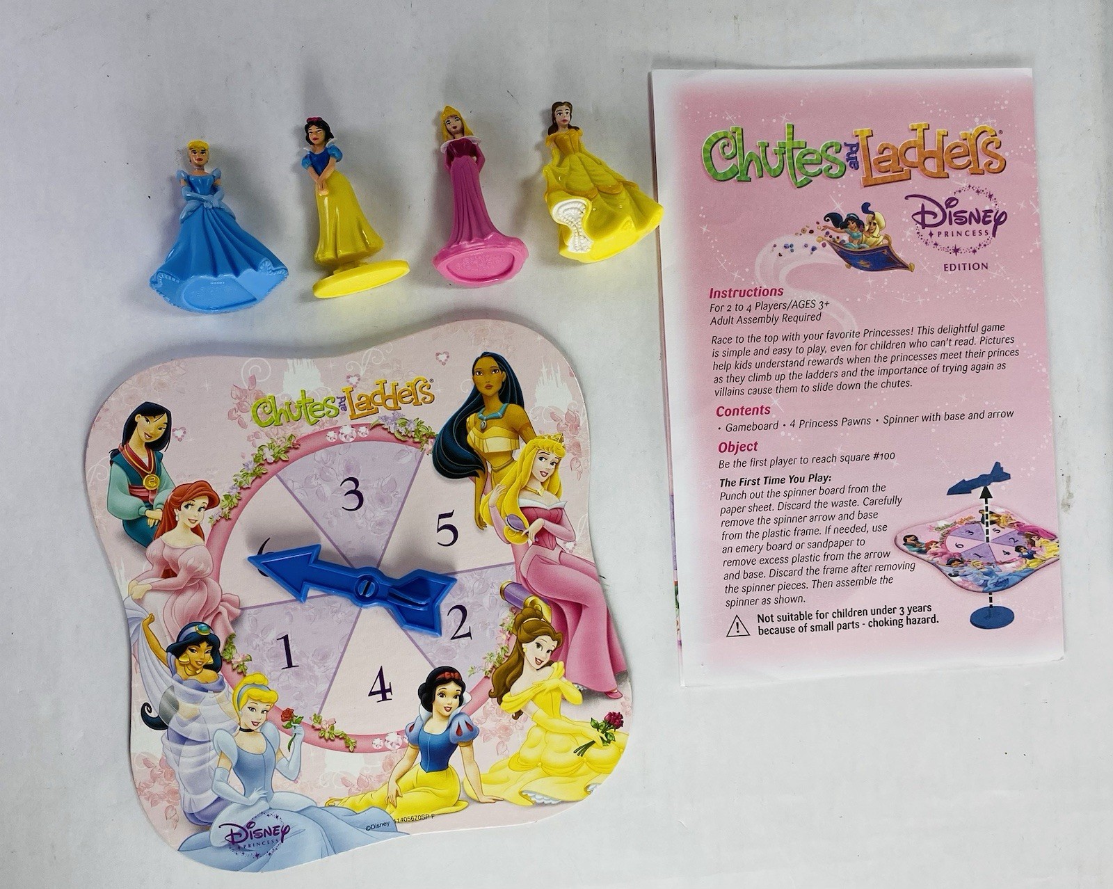 Complete! Disney Princess Chutes and Ladders Damaged Board 2009 Game