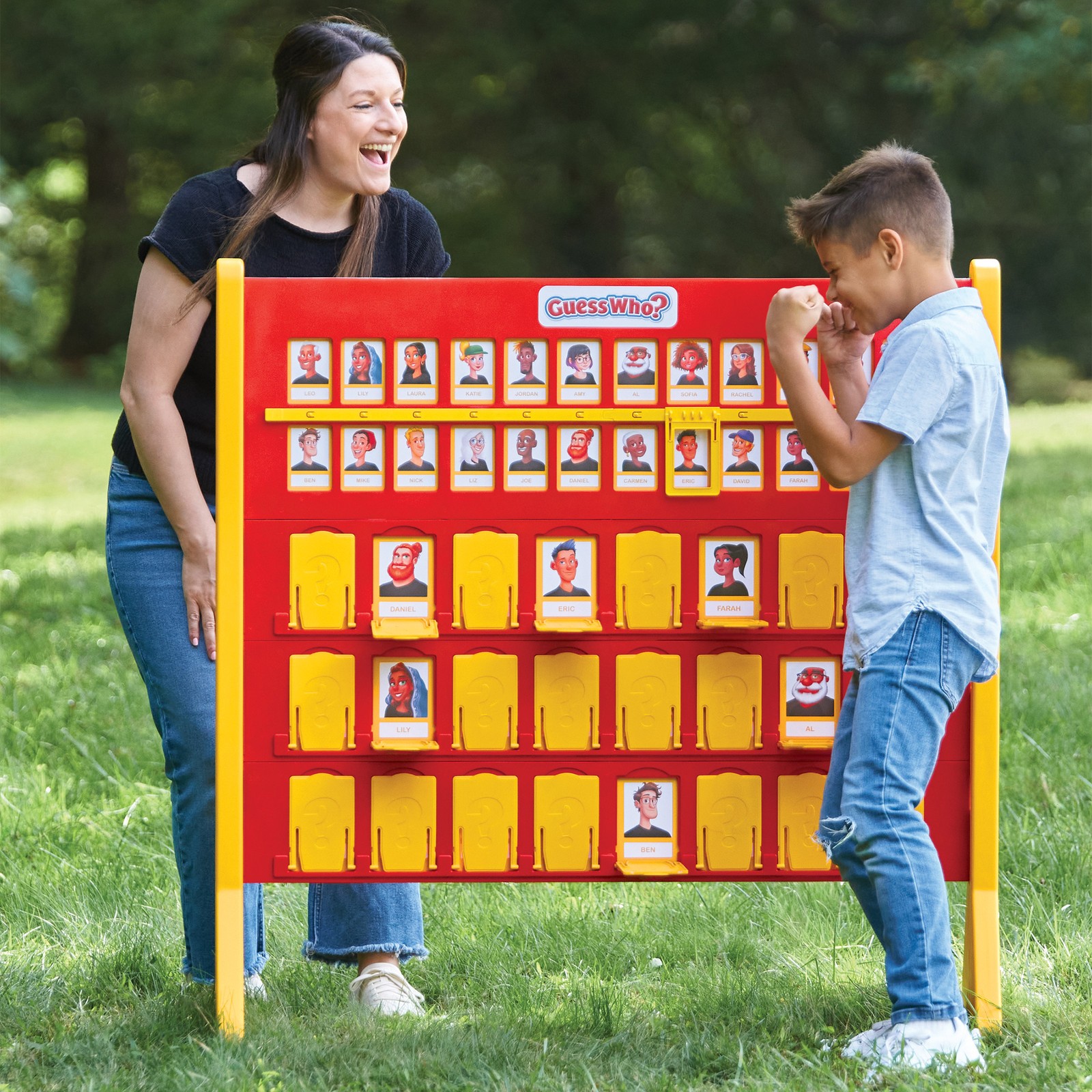 Giant Guess Who? 3.6 ft Double‑Sided Board 48 Oversized Cards Indoor Outdoor NEW