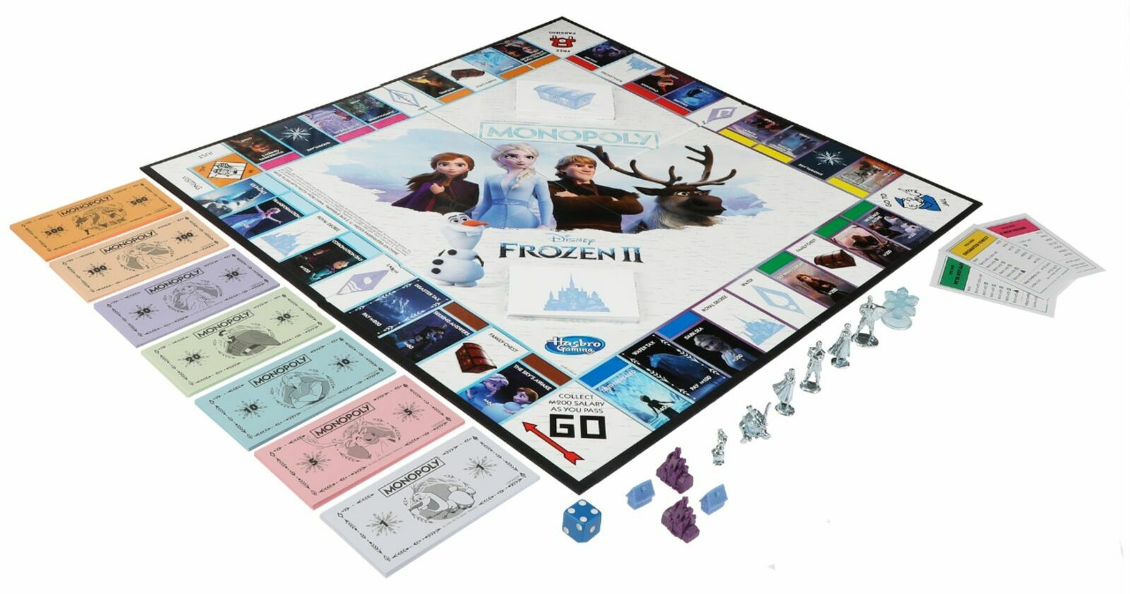 Monopoly Disney Frozen 2 Edition Board Game Olaf Anna Elsa Tokens Kristof & Sven