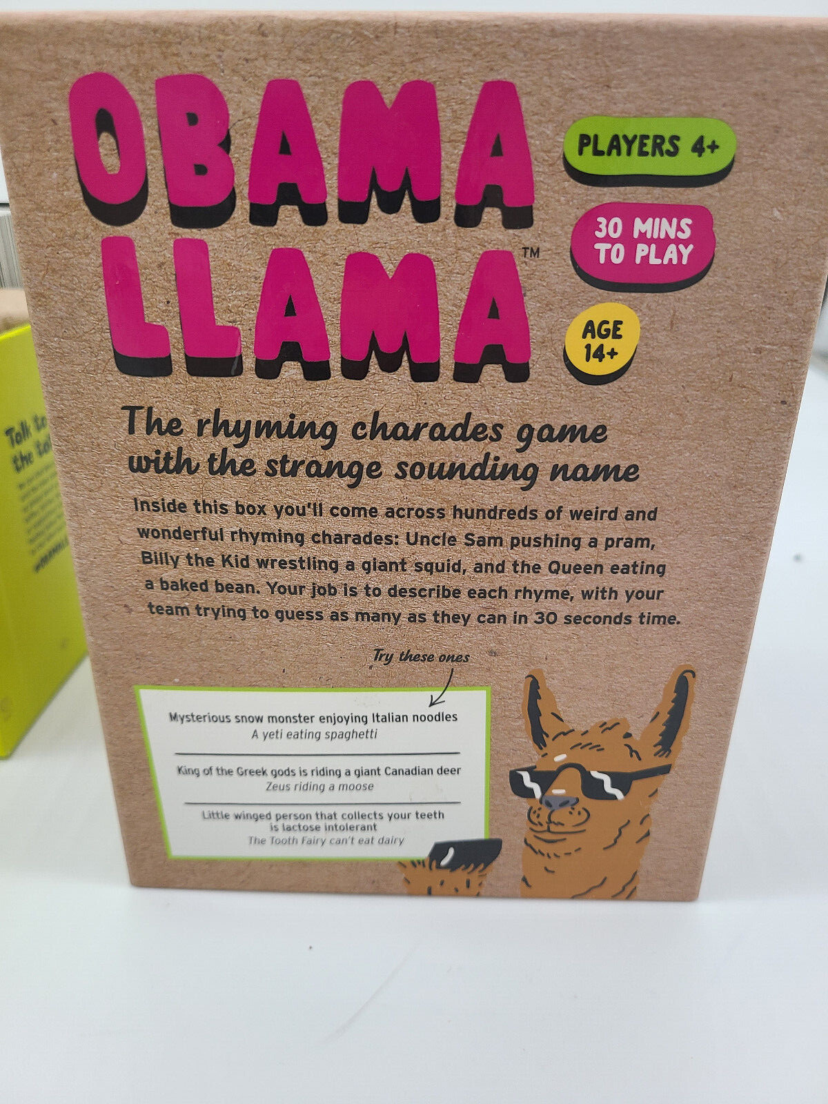 New OBAMA LLAMA Celebrity Rhyming Charades Family Party Game Ages 14+ Fun Humor
