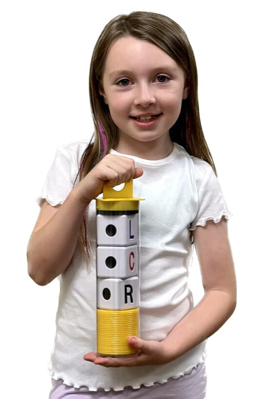 NEW FOR 2024! LCR® Left Center Right™ Dice Game – Junior Size – ONE GAME (RED)
