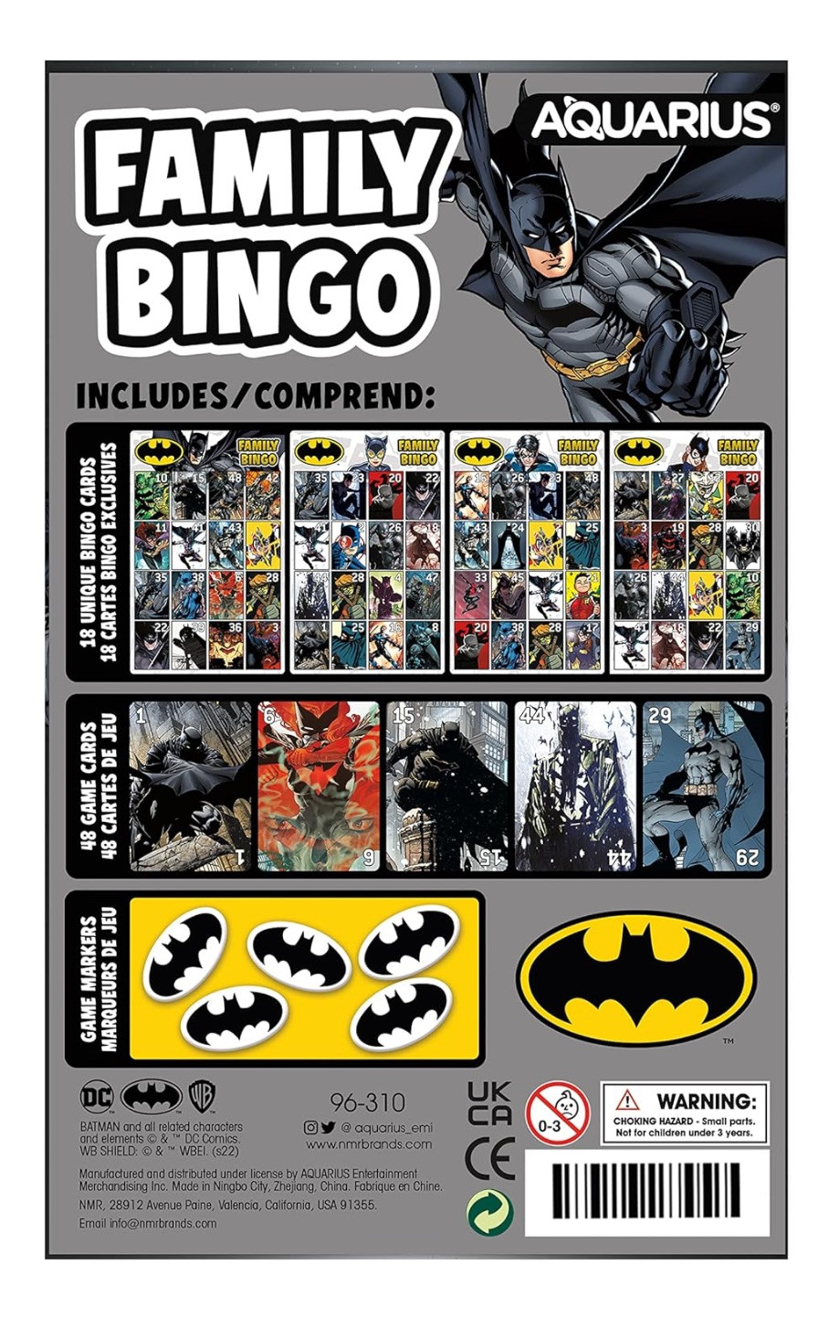DC Batman Family Bingo By Aquarius 2-18 Players 30-60 Minutes Age 8+