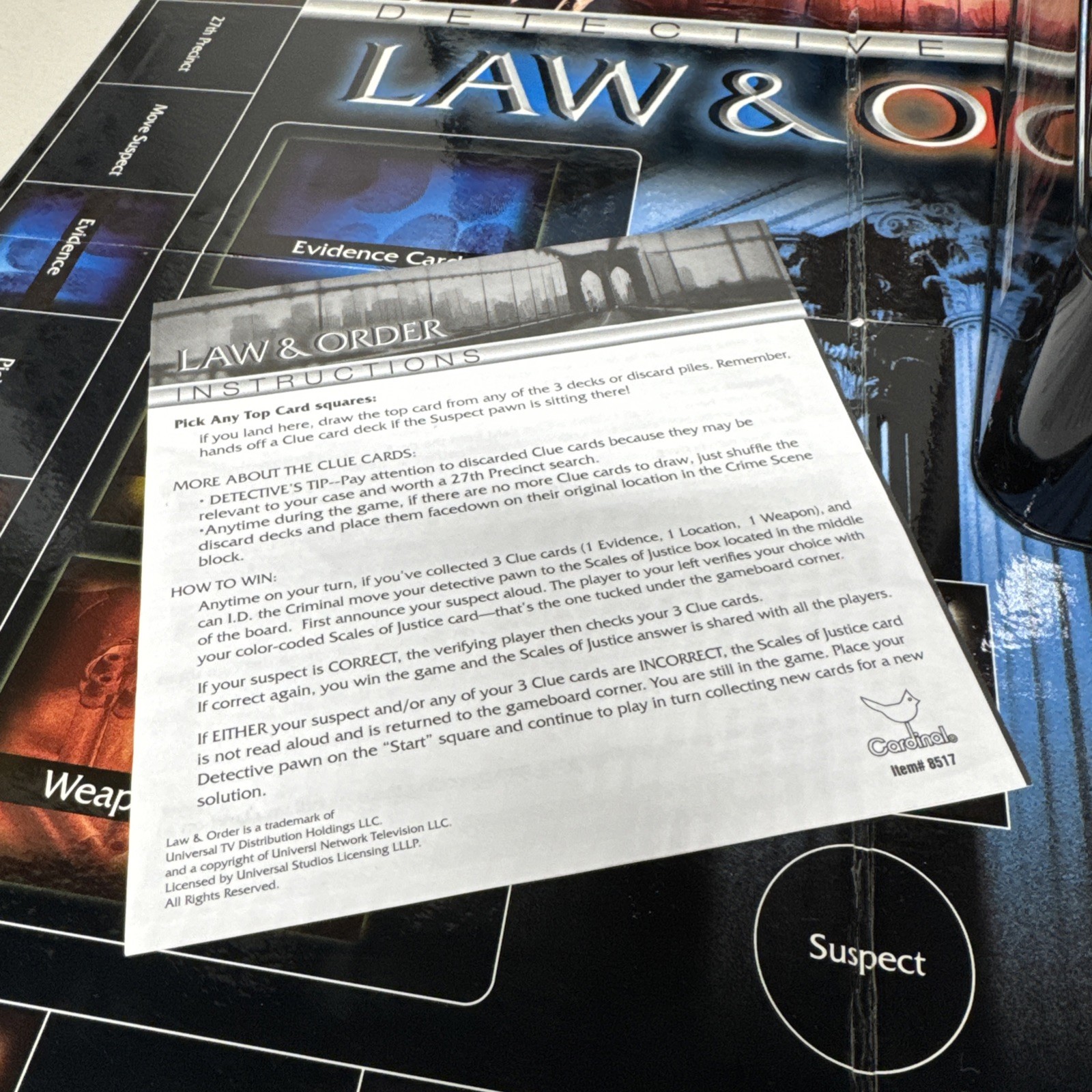 Law & Order Detective Game In Tin Box Complete Cardinal Ages 13 And Up