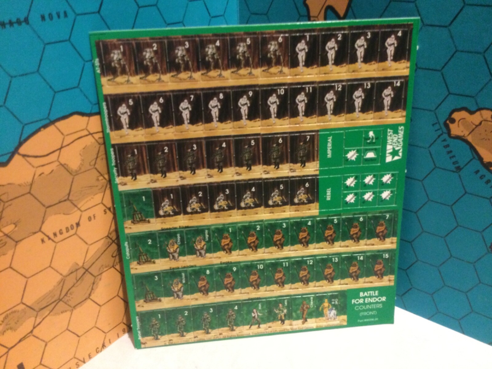 BATTLE FOR ENDOR unpunched West End Games Star Wars Solitaire Sci-Fi 1989