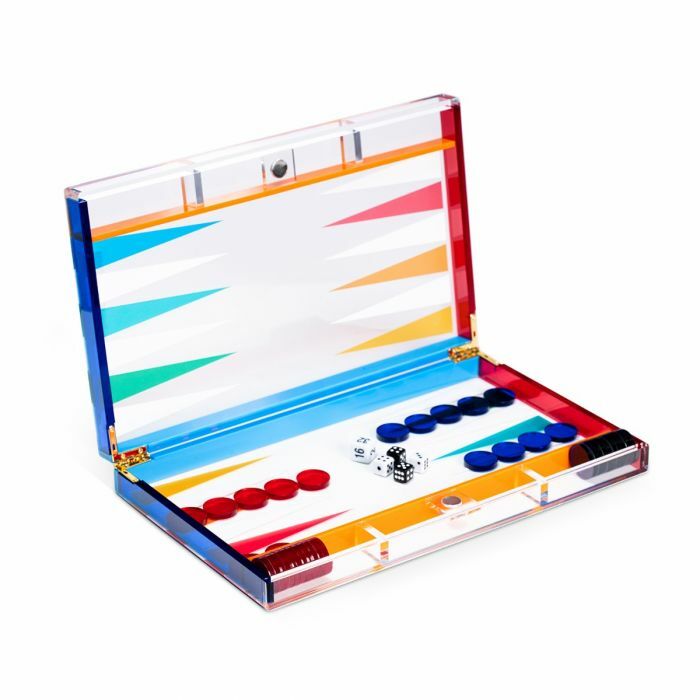 Bey Berk Acrylic Backgammon Set- Multi Color