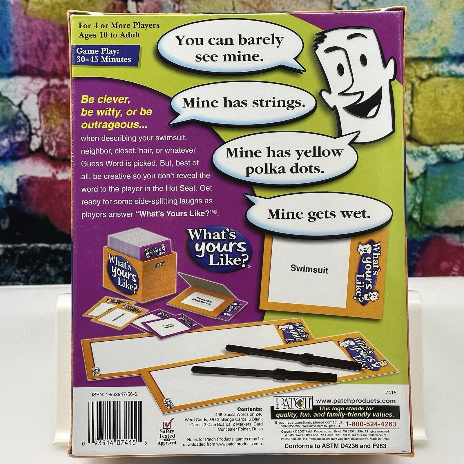 What’s Yours Like? PATCH 2007 Fun Laughs Family Party Game Ages 10+ Sealed NEW!
