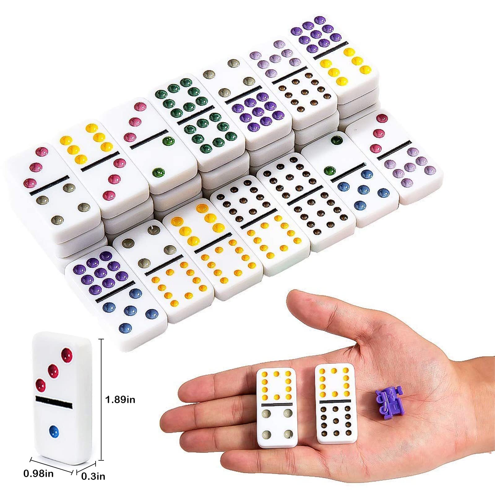 Mexican Train Dominoes Set Double 12 with 91 Tiles and Aluminum Case