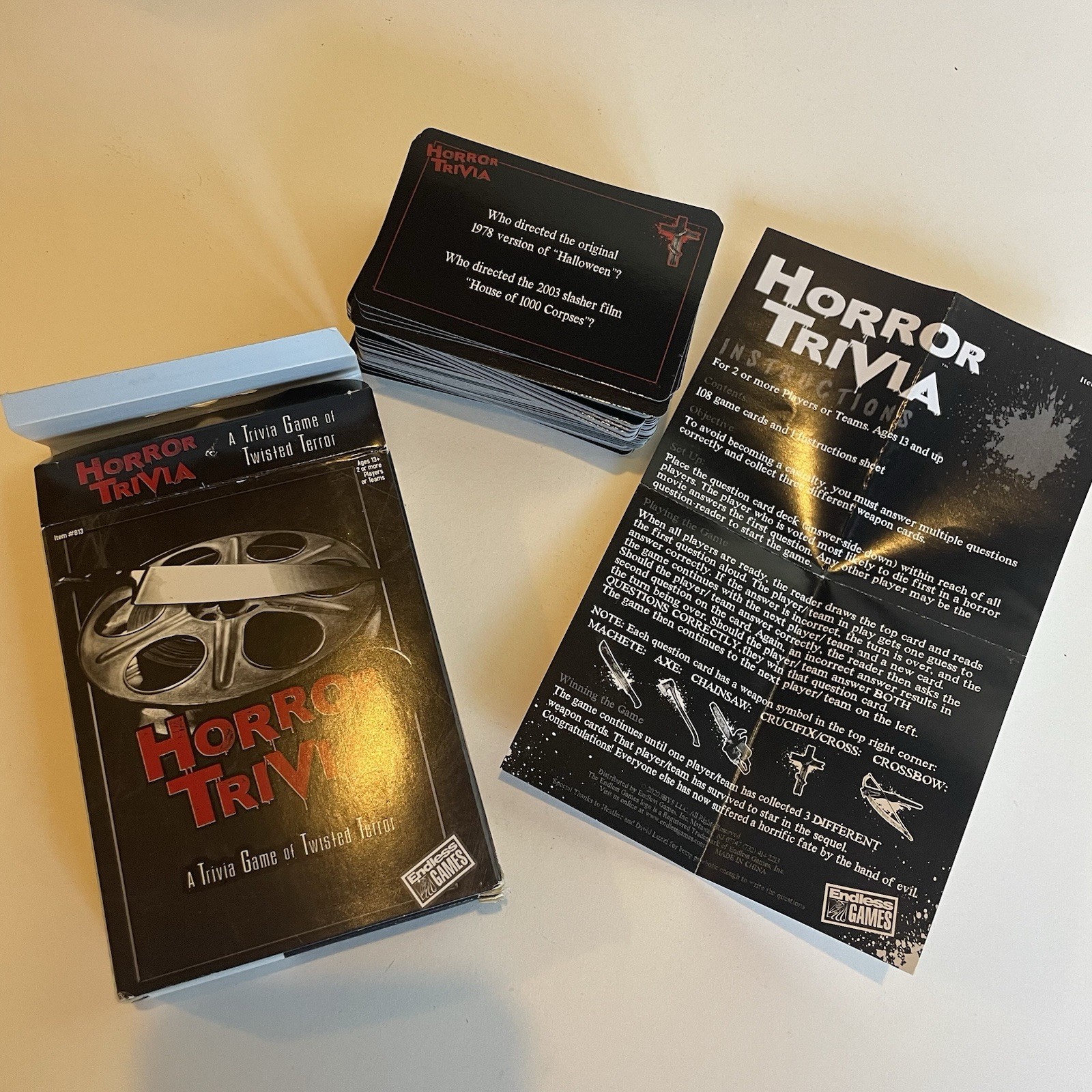 Horror Trivia Game by Endless Games Complete