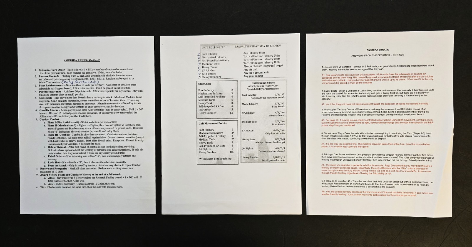 “AMERIKA” ALTERNATE HISTORY WAR GAME – HBG – PUN, COMPLETE + ERRATA + EXTRAS