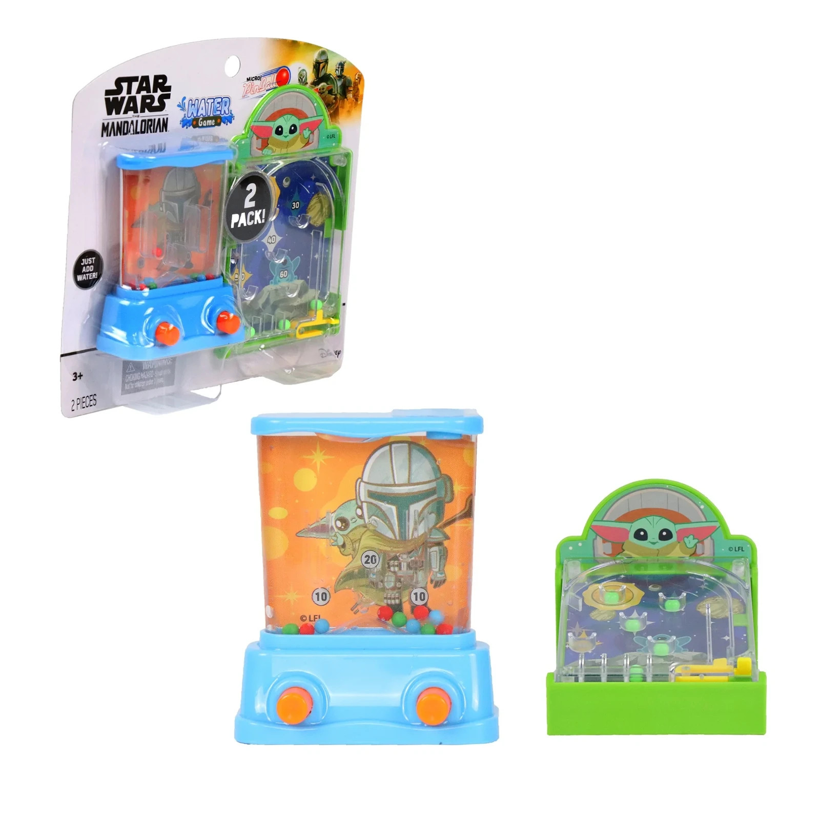 Star Wars Mandalorian Micro Pinball & Water Game 2 Pack Retro Fidget Toy Grogu