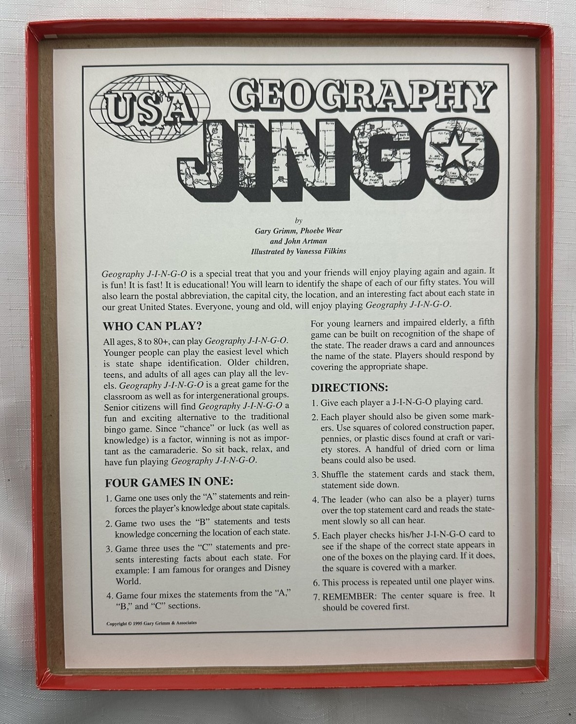 1997 Geography Jingo Bingo Game Complete Never Played FREE SHIPPING