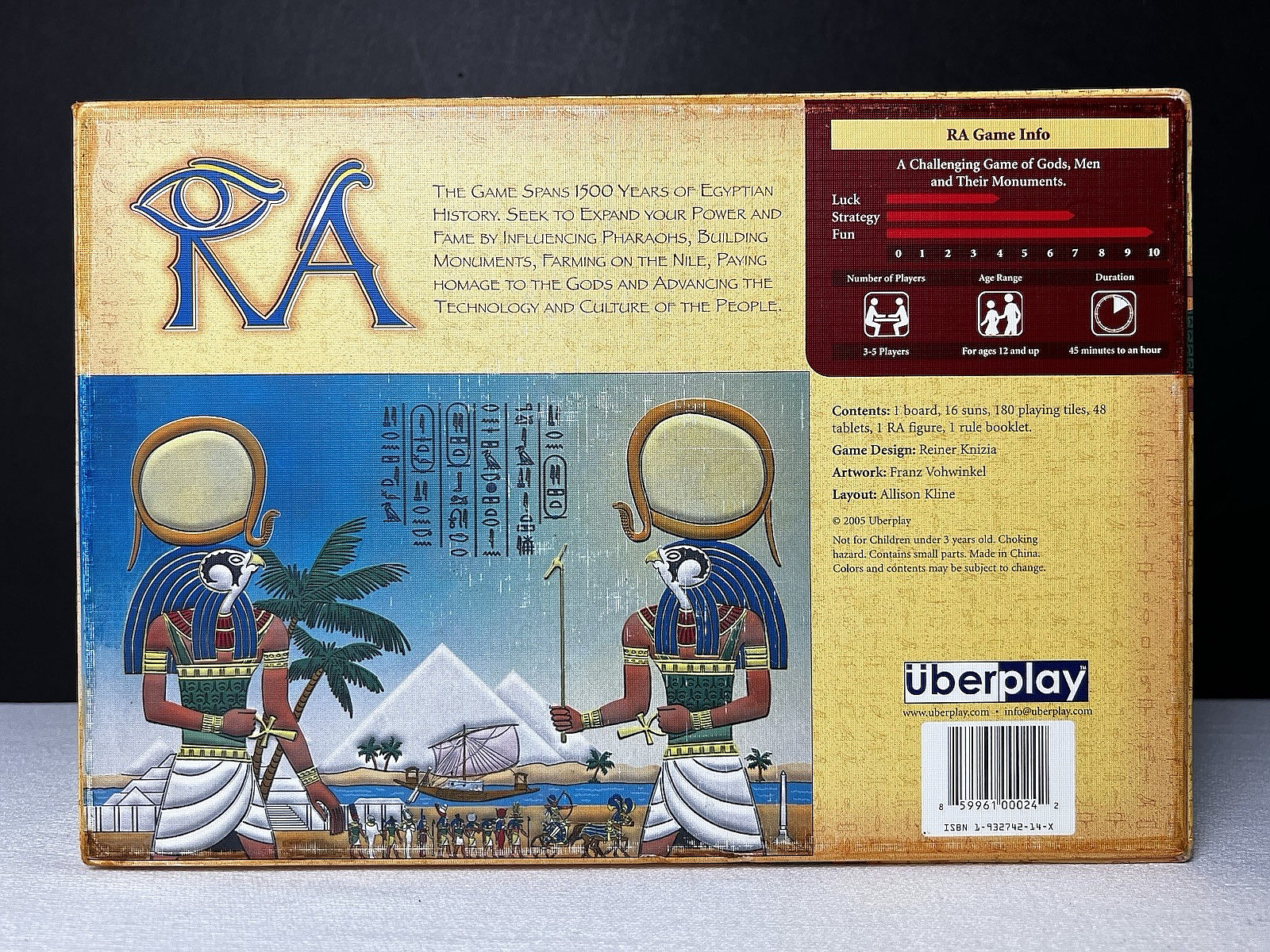 RA: A Game of Gods, Men, and Their Monuments, 2005 Uberplay, COMPLETE VG