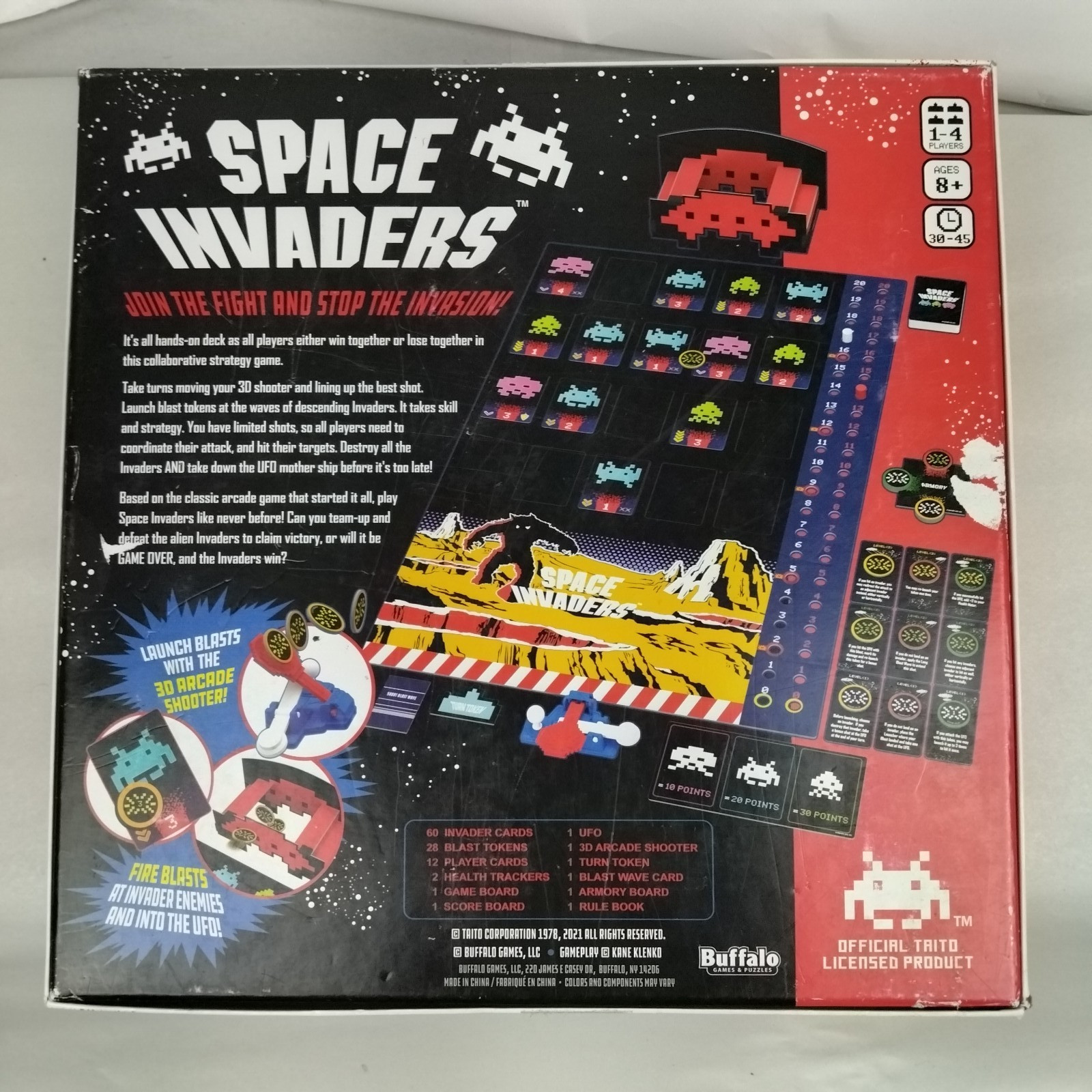 Space Invaders Strategy Board Game Taito Buffalo Games Arcade 3D Shooter UFO
