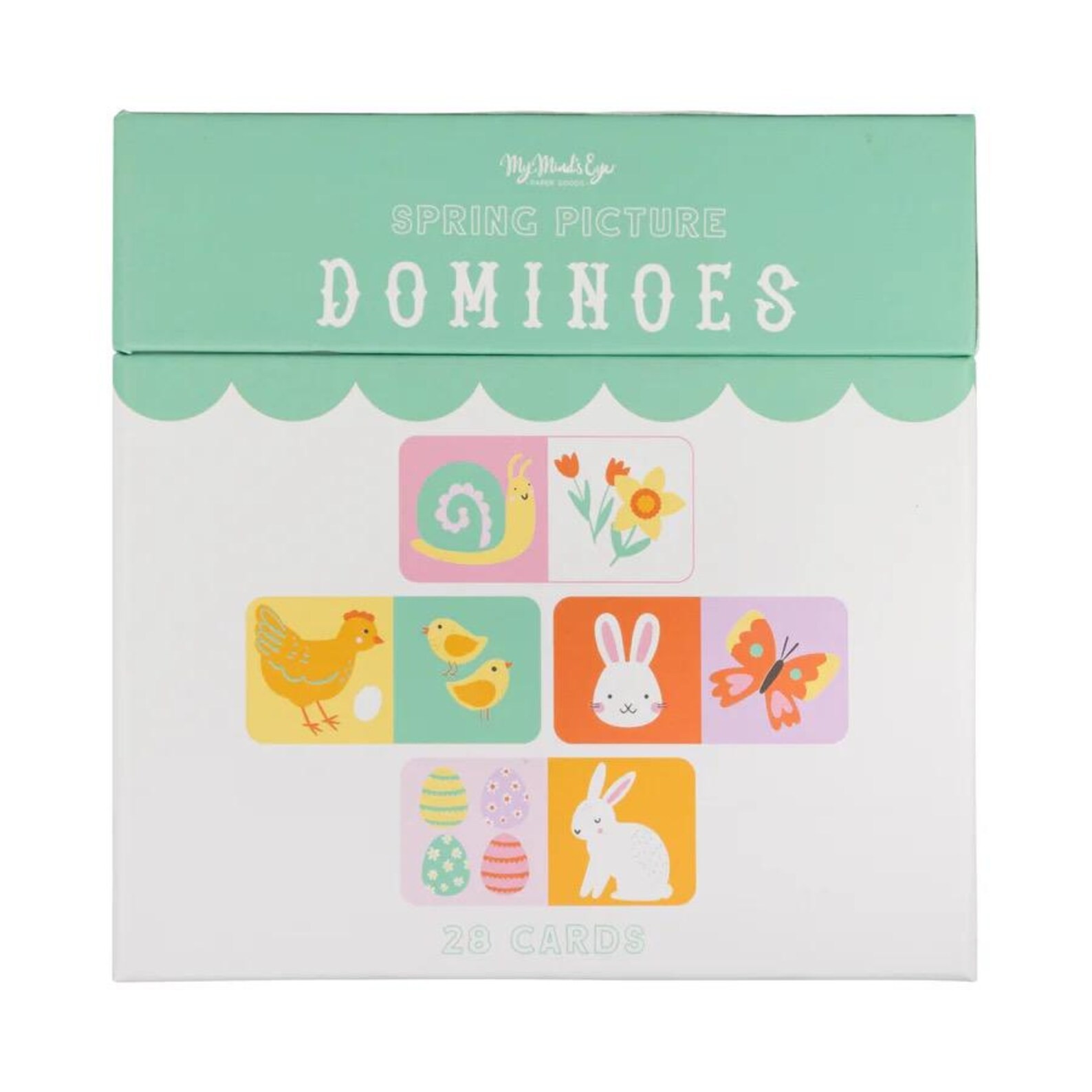 My Mind’s Eye Spring Picture Dominoes Easter 28 Cardboard Cards Brand New in Box