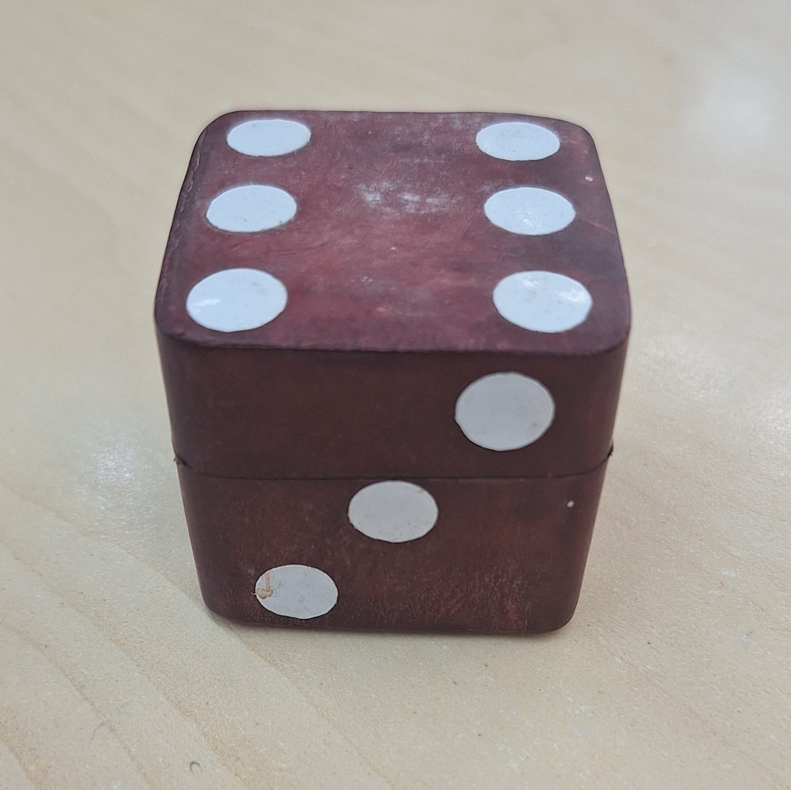 Vintage Italy Poker Dice Game In Leather Dice Case