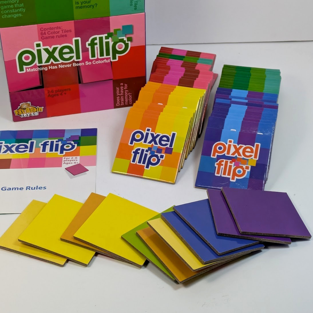 Fat Brain Toy Co Pixel Flip Matching Game 2012 Color Tile Memory HTF