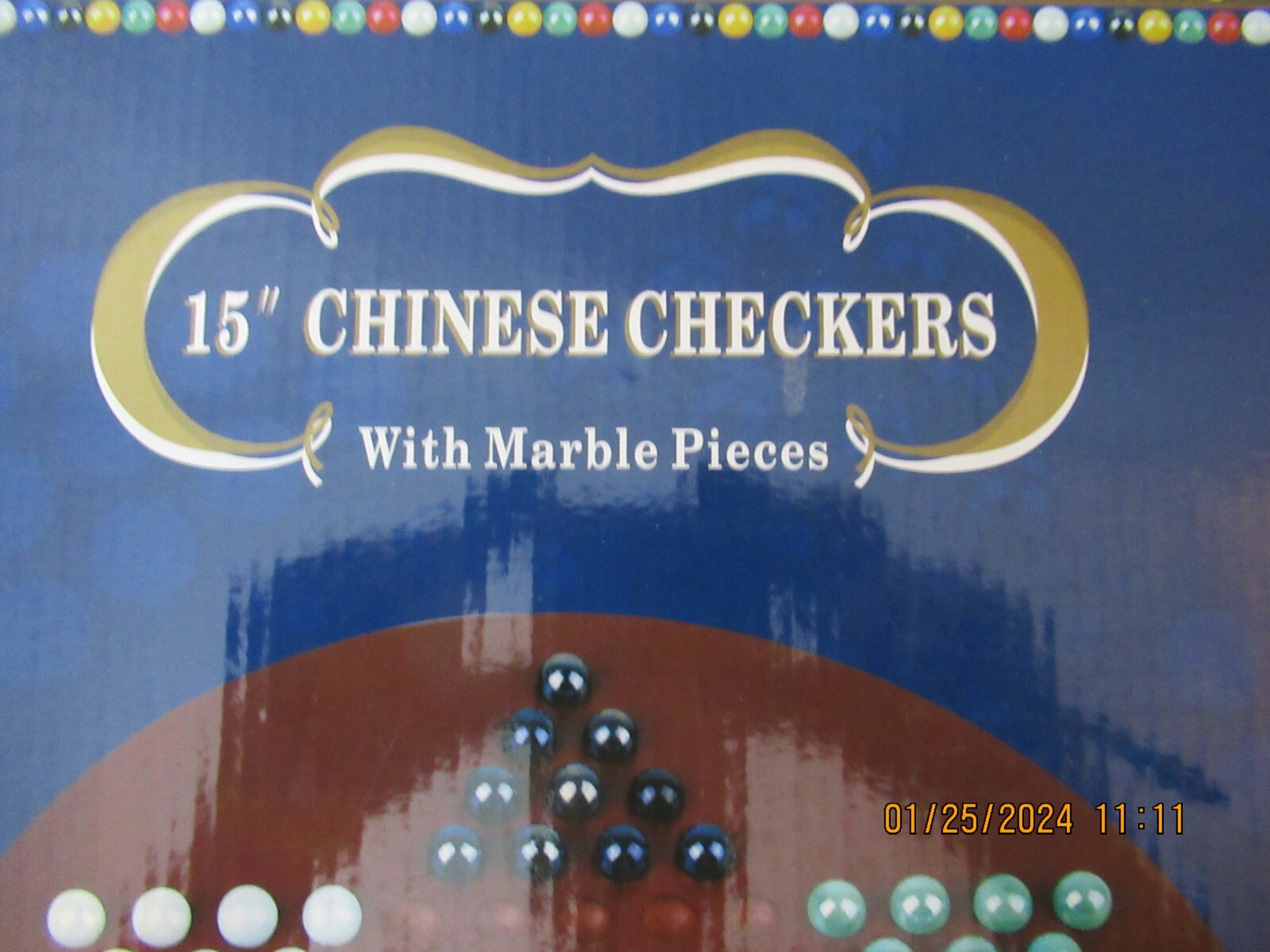 CHH 19″ 15th Jumbo Chinese Checkers with Marble Pieces Game NEW DMG PKG