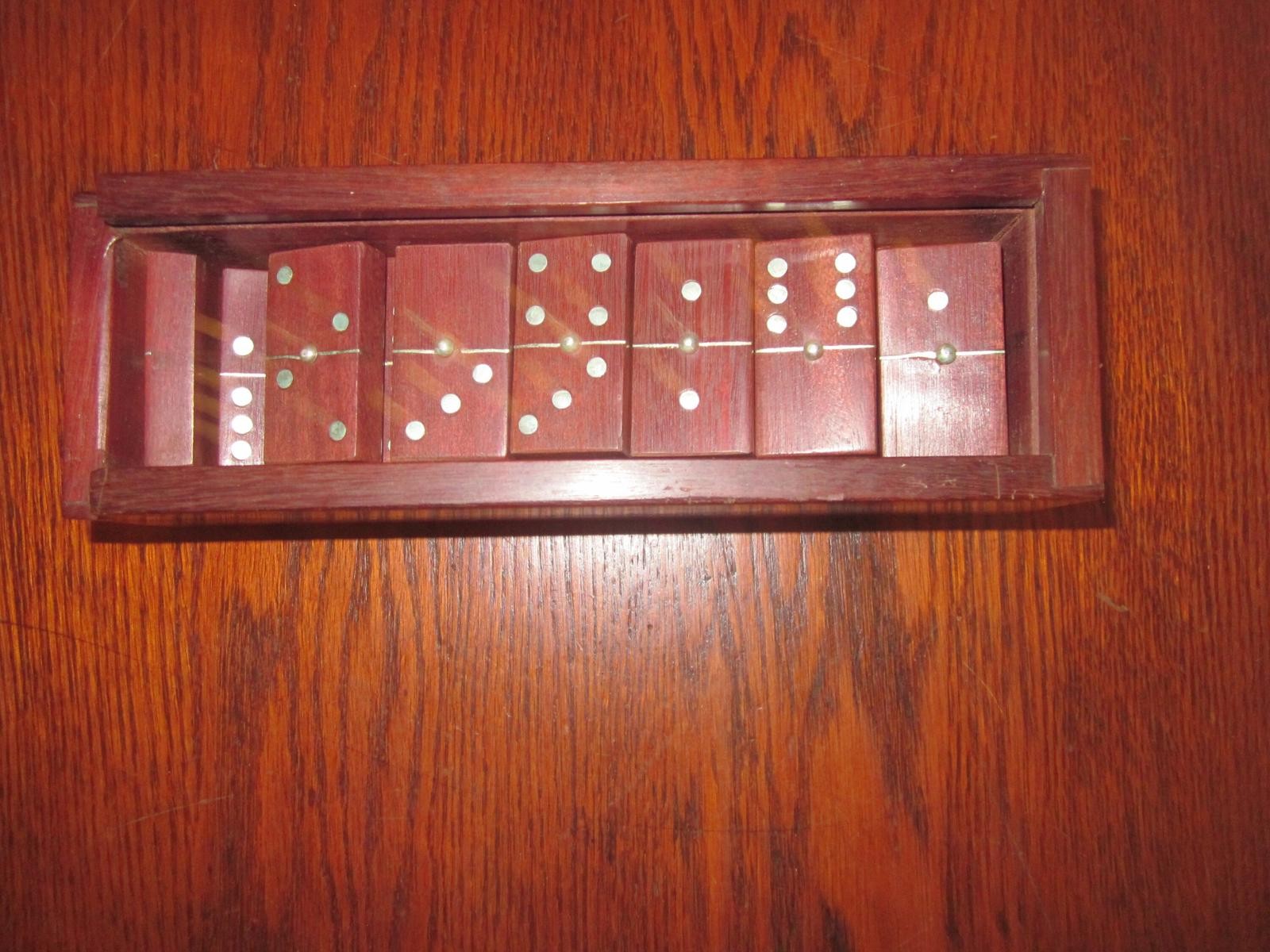 1 Set of Dominos [28] c.1920 Sterling Inlaid Rosewood