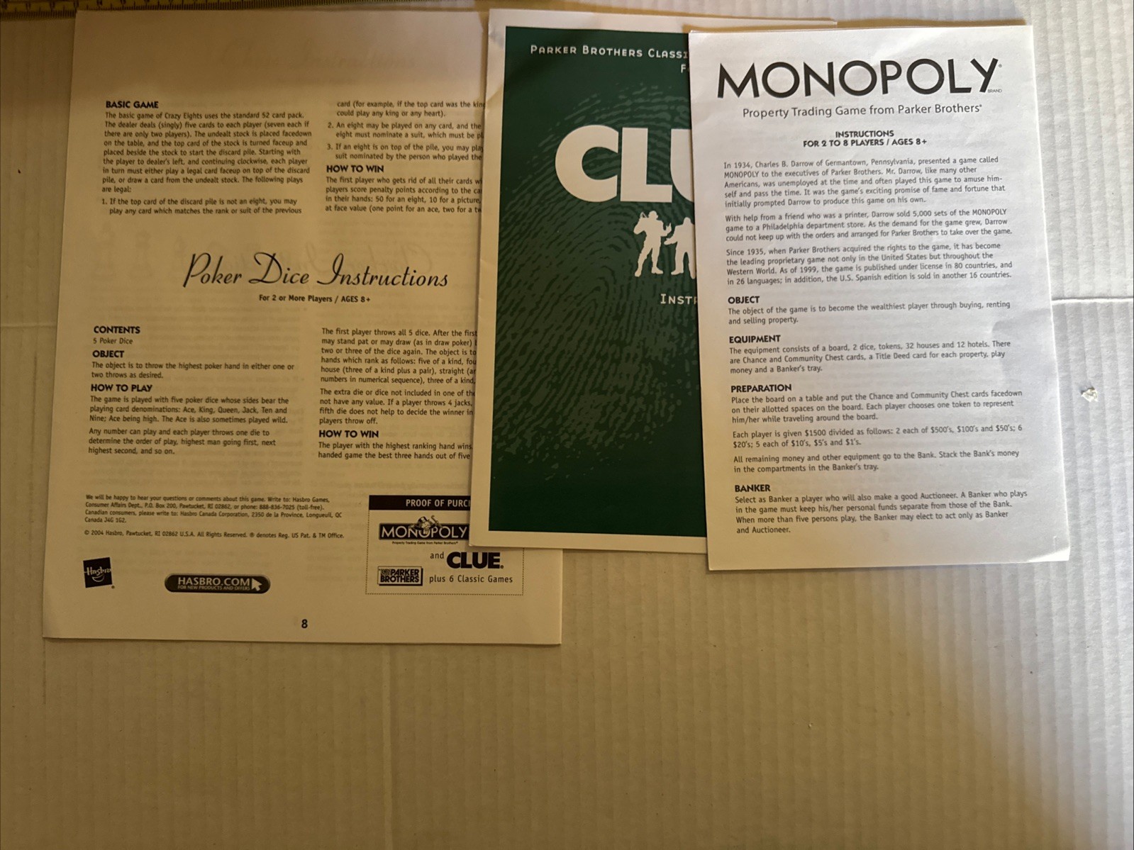 Deluxe Solid Wood Cabinet Monopoly + Clue + 6 Classic Games Chess Checkers Cards