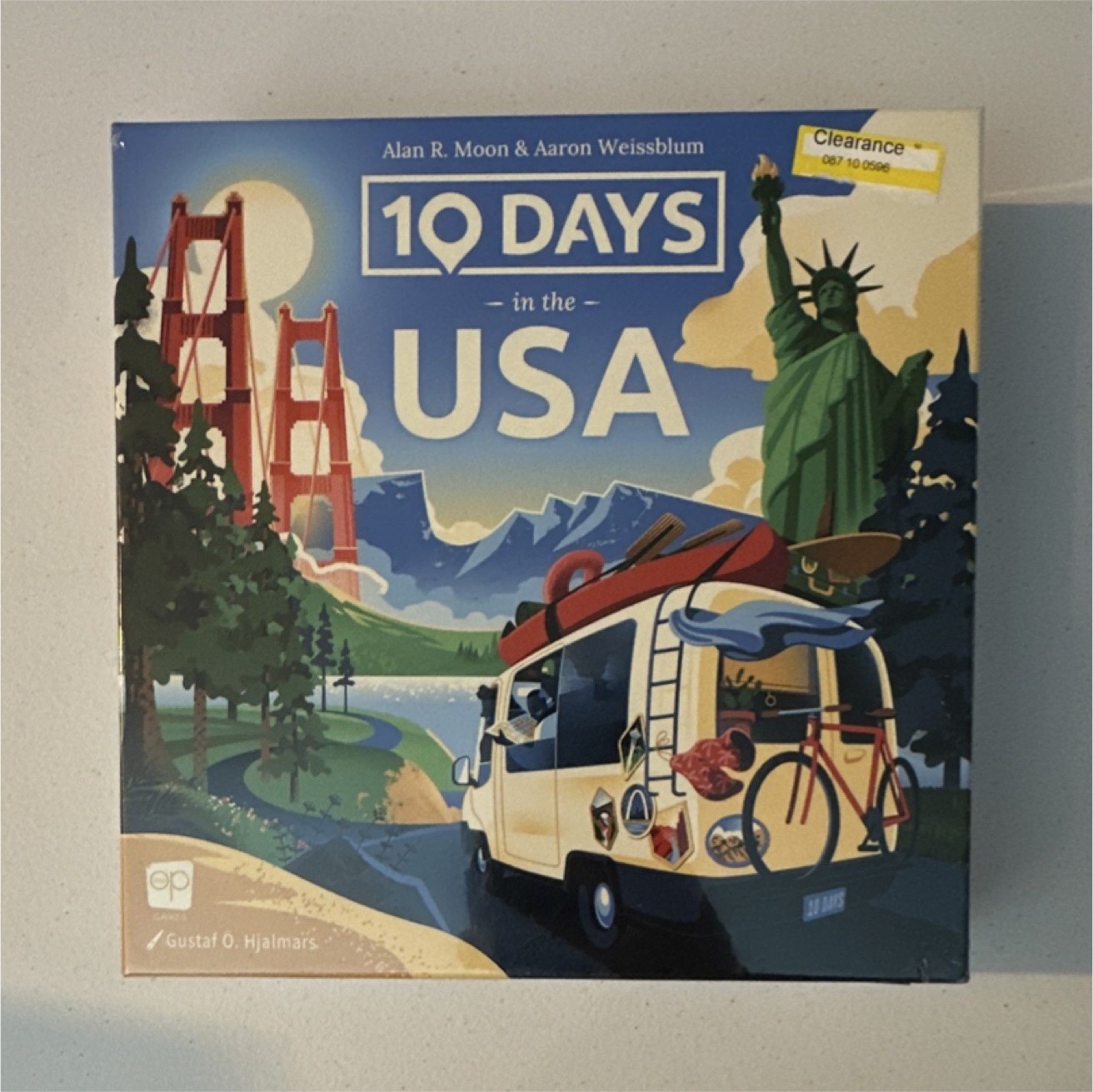 The Op Games 10 Days in the USA Board Game, Maps Theme, Card Holders, 2+ Players
