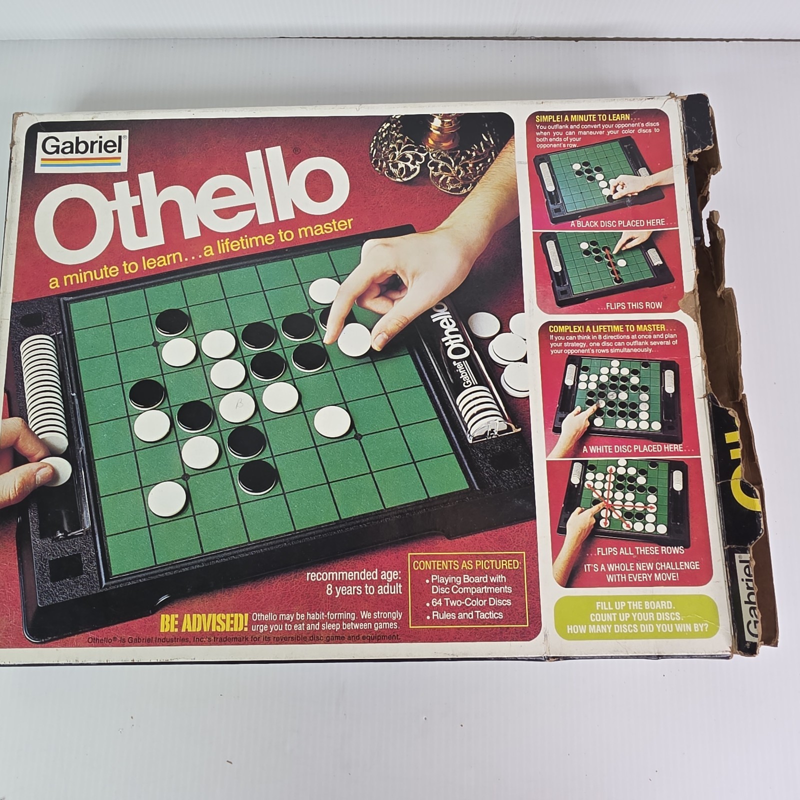 Othello Classic Board Game-Gabriel 1977 Family Strategy Game Complete