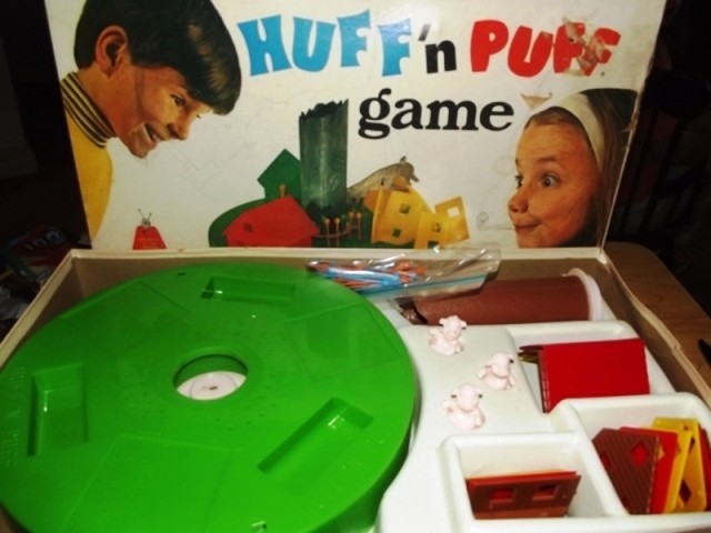 *VINTAGE* 1968 Schaper Huff ‘n Puff Board Game #430 100% Complete