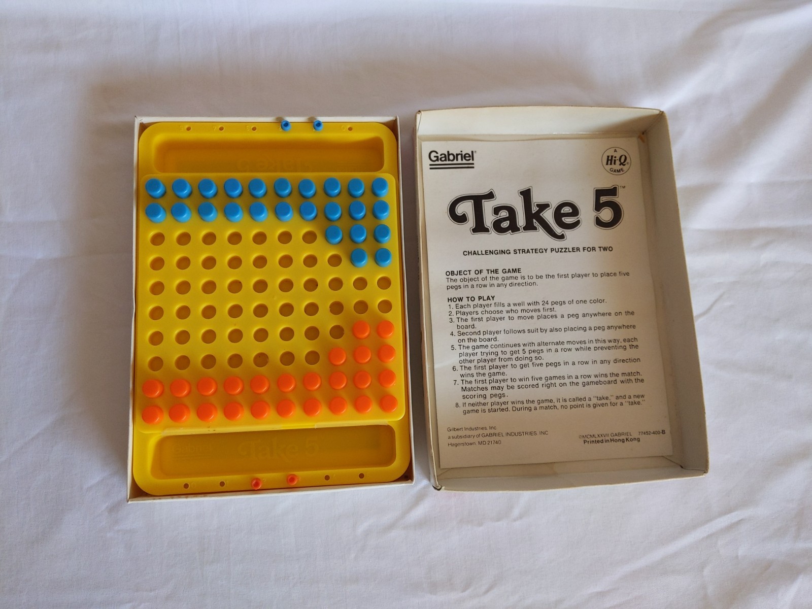 Vintage Gabriel Take 5 Challenging Strategy Puzzler For Two Hi Q Game 77452