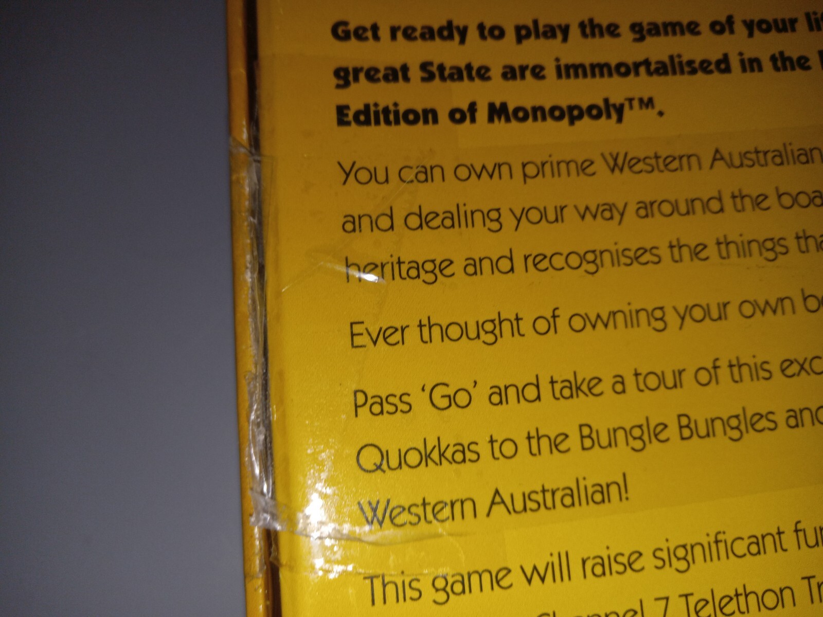 Monopoly Icons – Western Australia Charity Edition – Parts Sealed – Box Damage