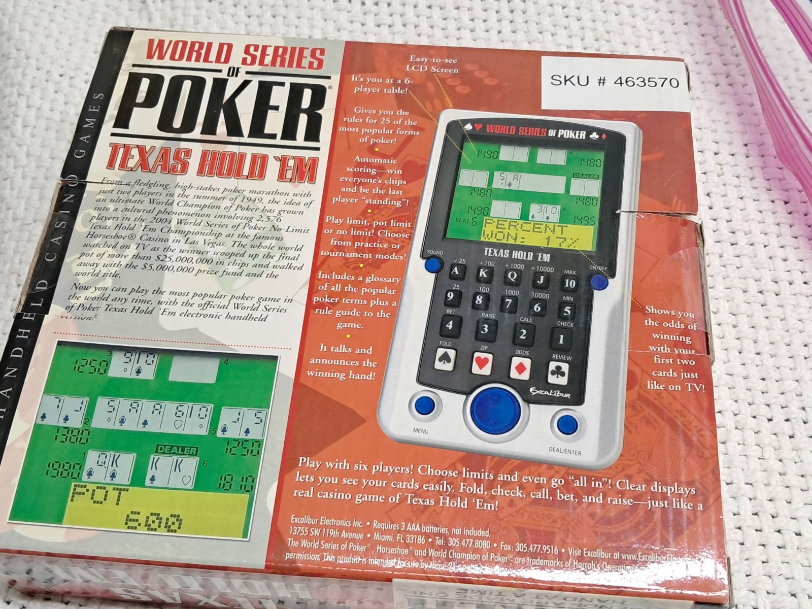 brand new World Series of Poker Excalibur Electronic Texas Hold ‘Em Handheld