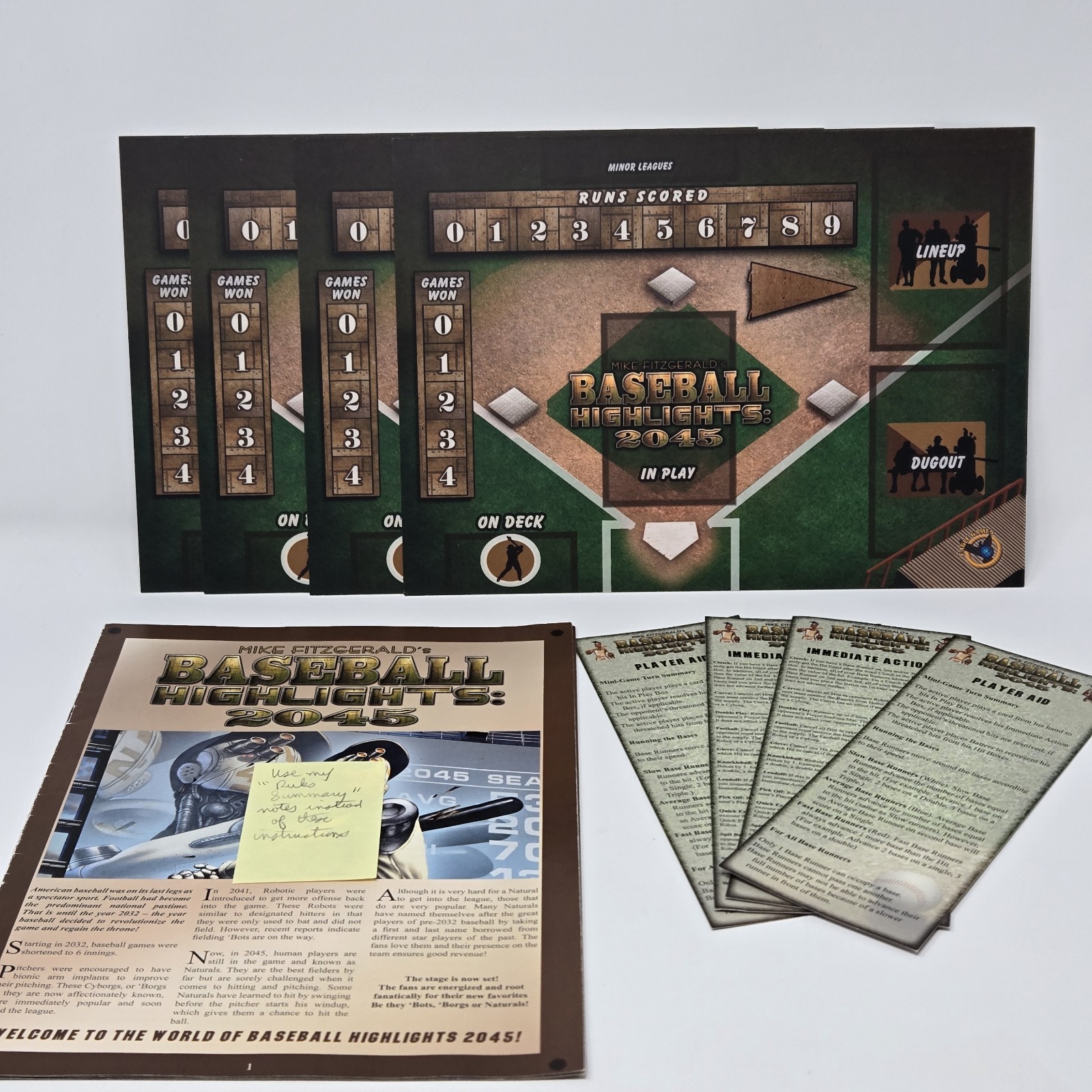 Baseball Highlights 2045 Board Game Eagle Gryphon Expansions Sleeved Cards Lot