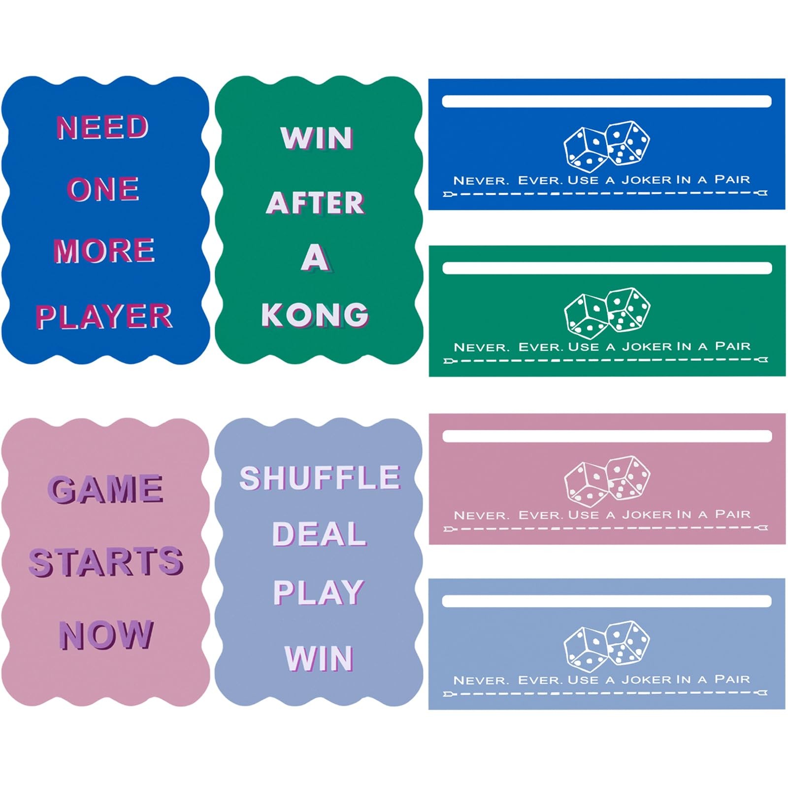 4 Pcs Mahjong Shuffler Cards and 4pcs Card Line Finder, Thickened PVC Mahjong…