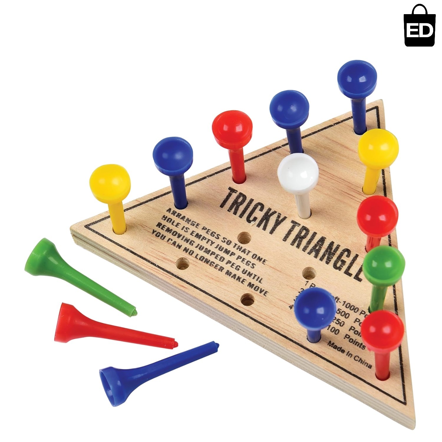 Compact Wooden Tricky Triangle Game – Ideal for Rainy Days and Road Trips
