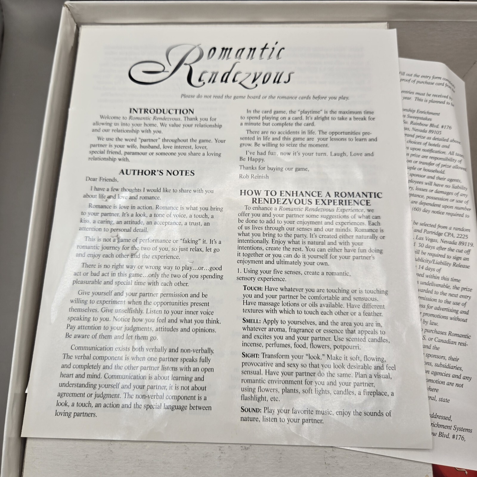 Vintage Romantic Rendezvous – 2 Games of Love, Intimacy & Adventure