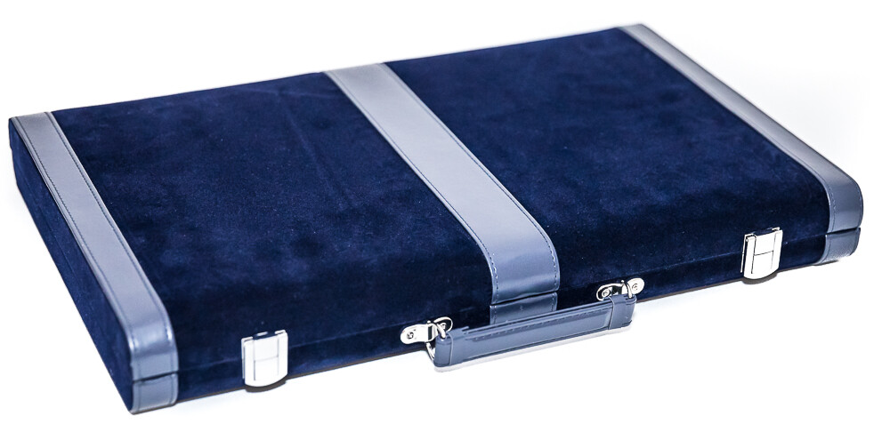 Designer Backgammon Set With 2 Dice Cups Dice Doubling Cube Blue Size 15″