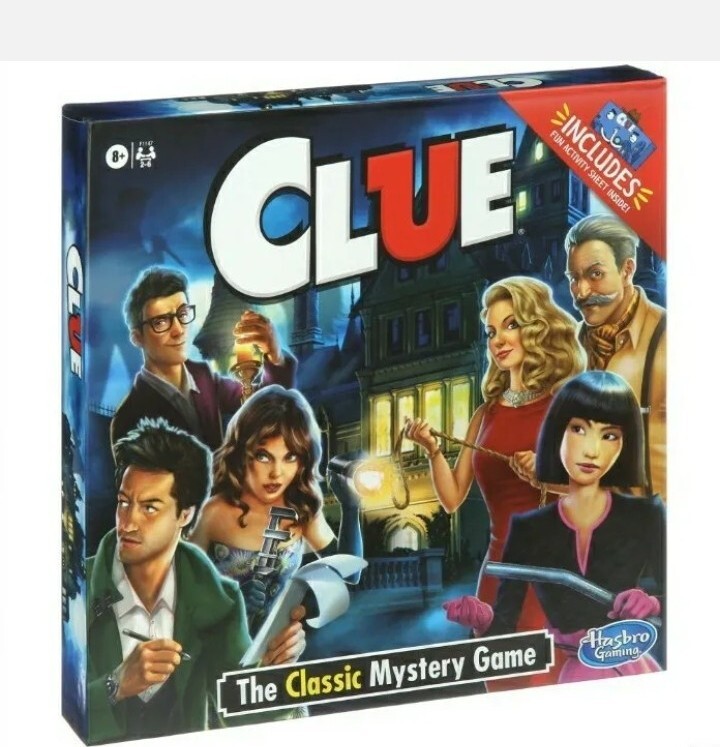 Clue Mystery Board Game Fun Family Time 2 to 6 Players 8 Years Old and Up Unisex