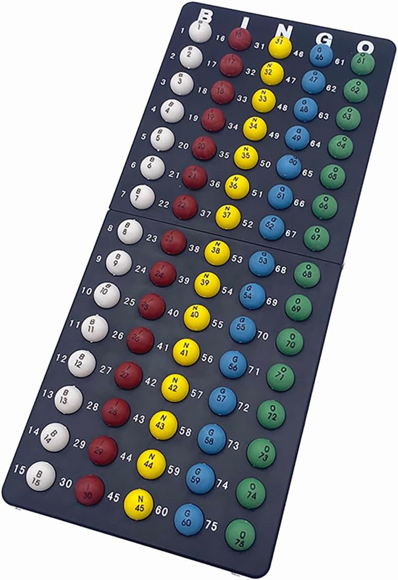 Deluxe Bingo Game Set-6 Inch Metal Cage, Master Board,75 Colored Balls, 50 Bingo