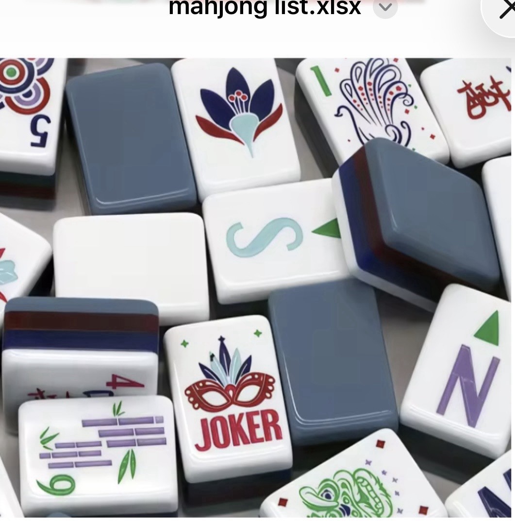 Preppy Soiree Inspired 4-Layer American Mahjong Tiles