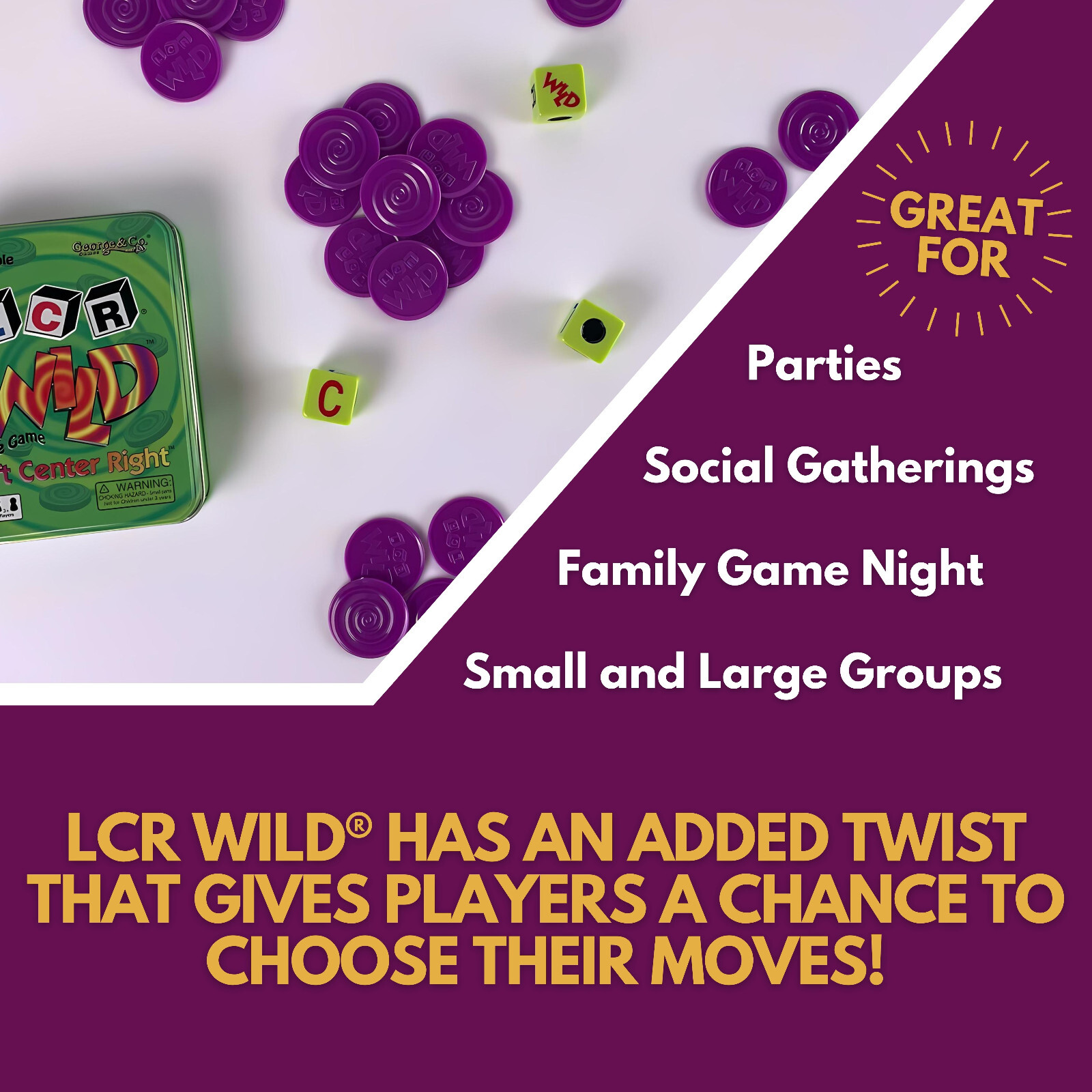 George & Company – LCR Wild Dice Game – one game