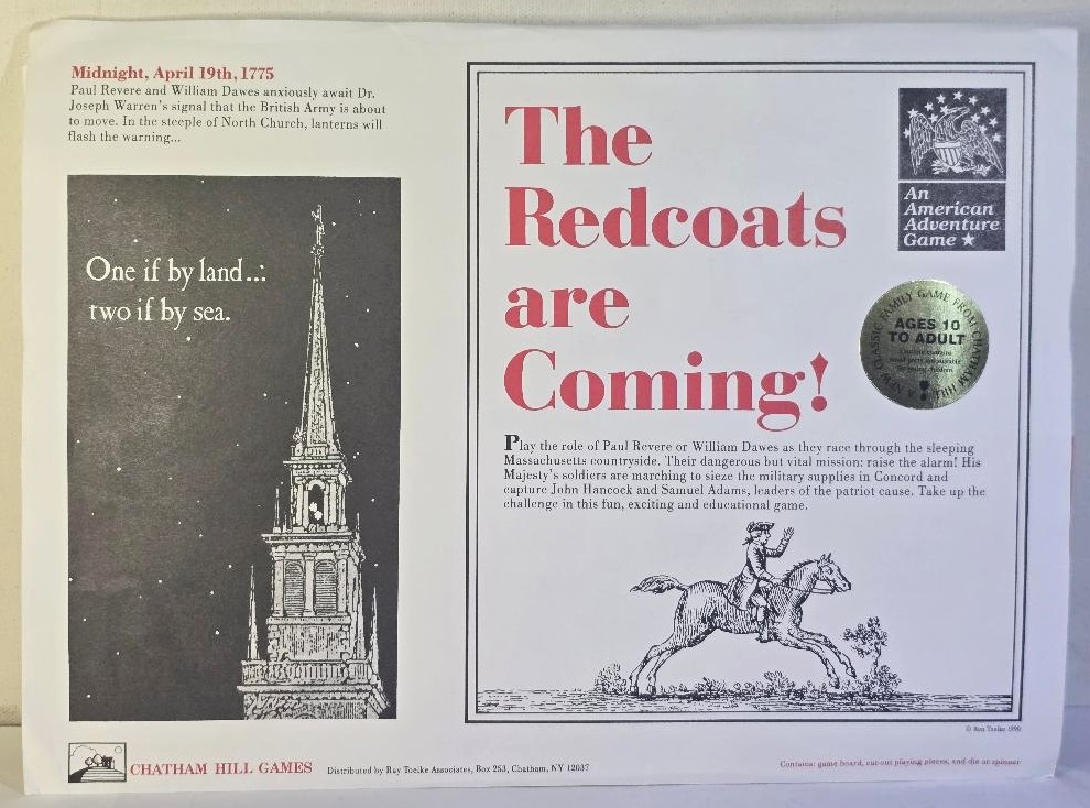 Chatham Hill Games American Revolution Wargame Redcoats Coming COMPLETE UNCUT